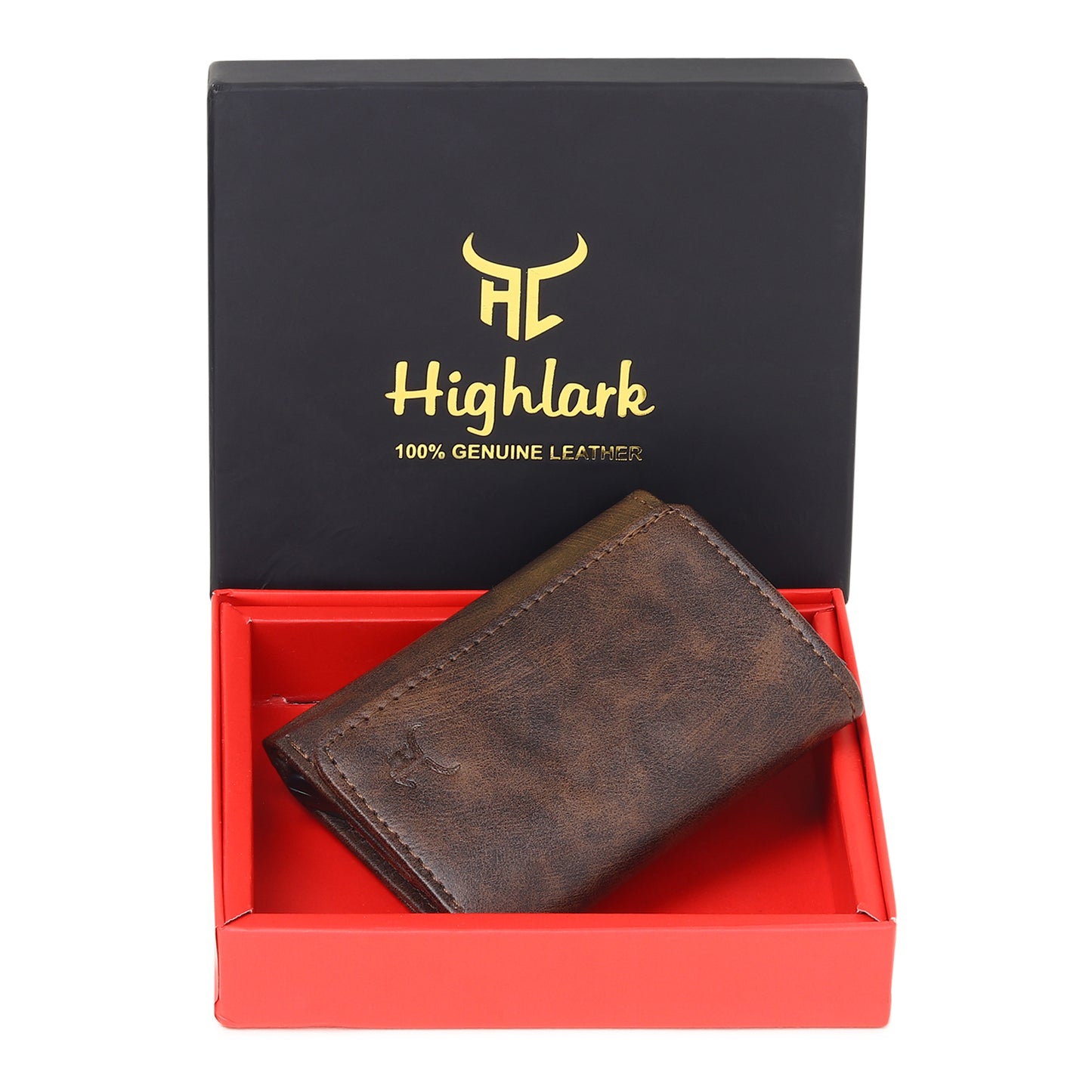 Highlark Pop up Card Holder Wallet for Men & Women | Leather Trifold with Quick Access Card Slide | RFID Blocking | Cash Compartment | Slim Compact Design | Brown