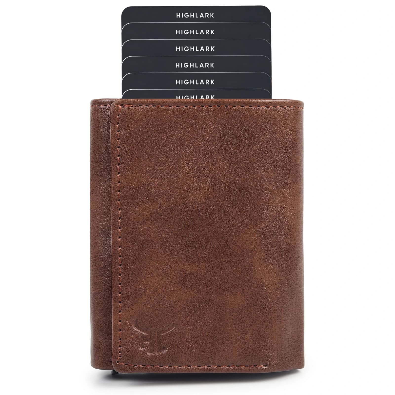 Highlark RFID Protected Leather Wallet Cardholder | Pop-up Design | Scan Proof Aluminium Case for Men | Holds Up to 8 Cards | Credit & Debit Cardholder 1