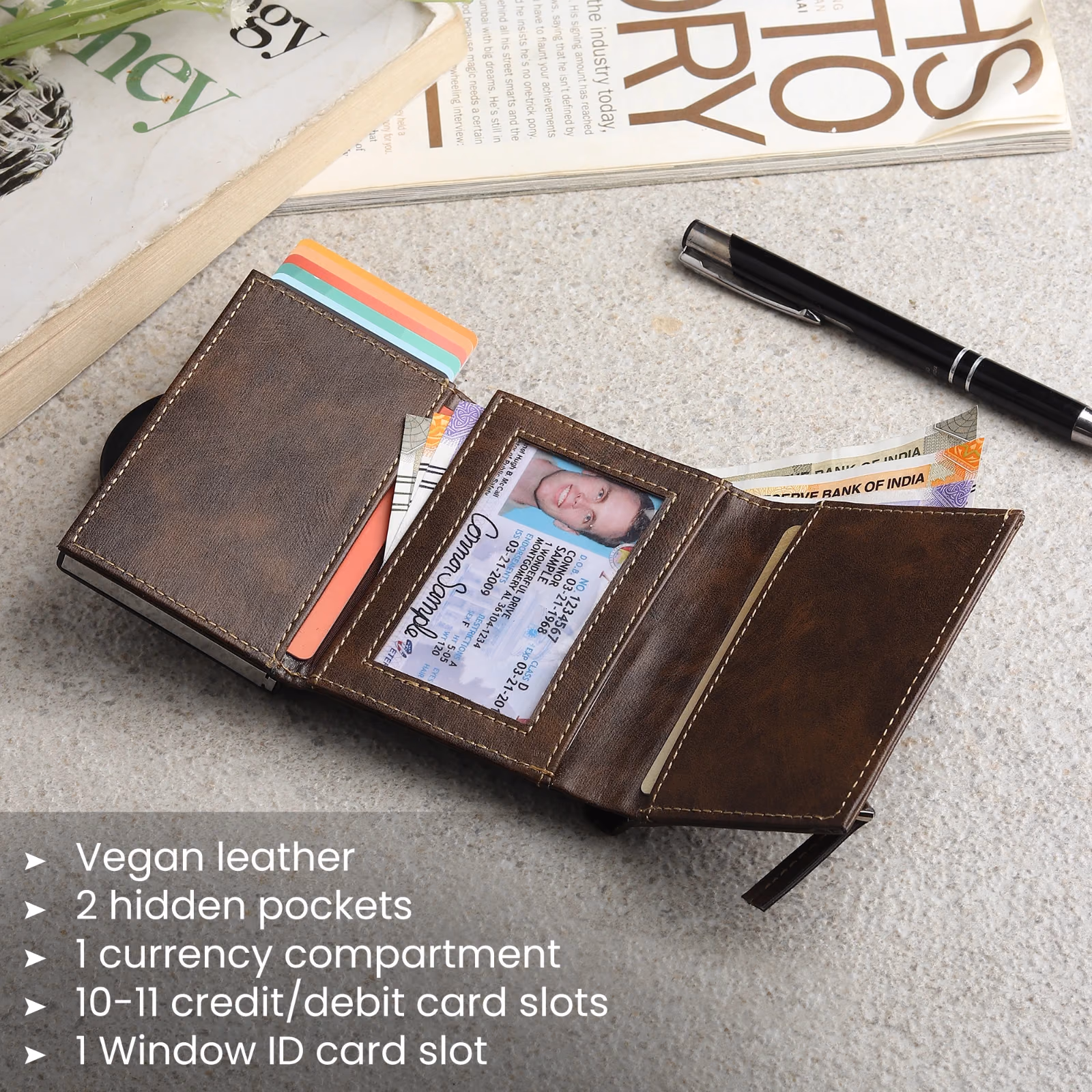 Highlark Elite Pro SlideX Pop-Up Wallet for Men | RFID Aluminum Card Holder | Holds 11 Cards | Coin Pocket 2