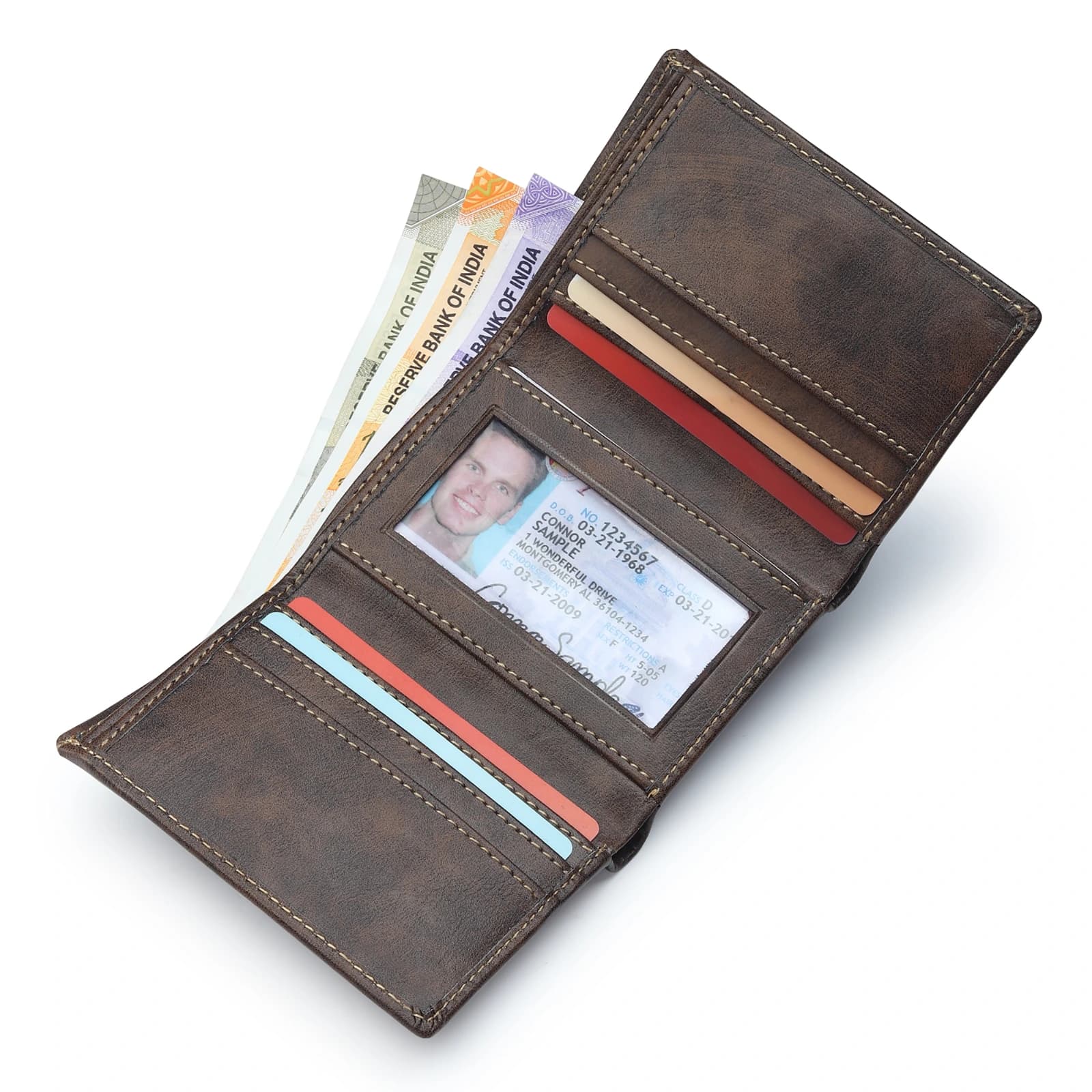 Highlark Premium Leather Wallet for Men | Classic Bi-Fold Wallet with Multiple Card Slots & Cash Compartment | Slim Stylish Wallet for Everyday Use 2