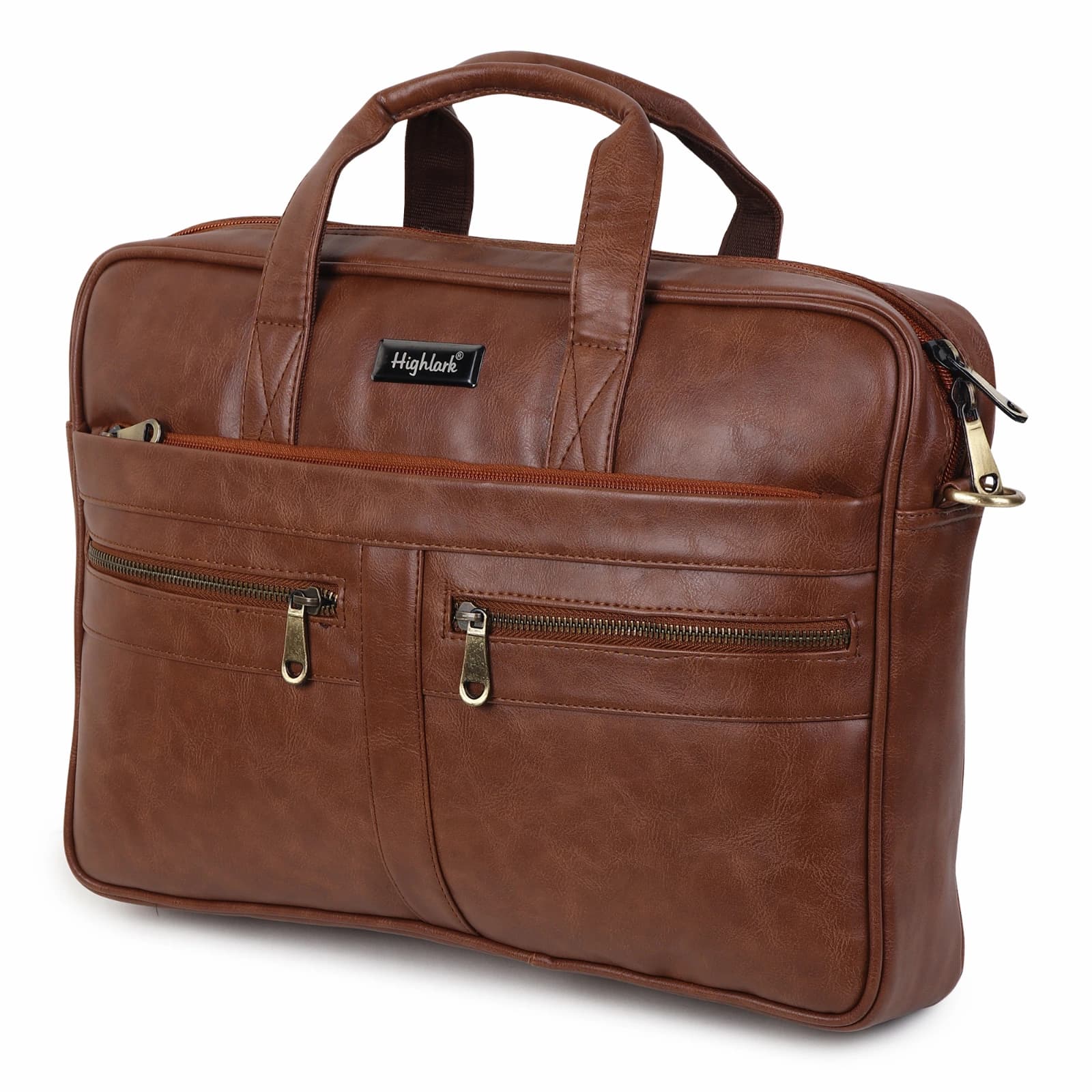 Highlark Premium Laptop Bag for Men & Women | 15.5 Inch Laptop Briefcase | Large Capacity Office Business Bag with Multiple Compartments, Adjustable Shoulder Strap & Trolley Sleeve 8