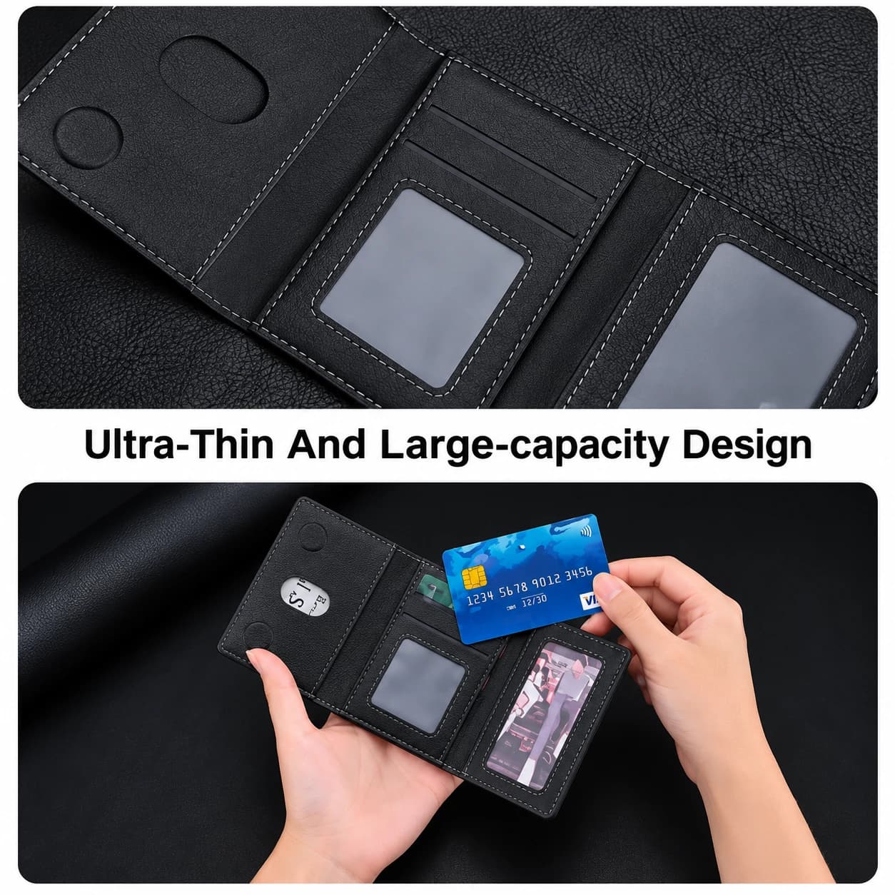 Highlark Magnetic Phone Card Holder Wallet for Men & Women | 6 Card Slots | Slim Premium Black Wallet 4