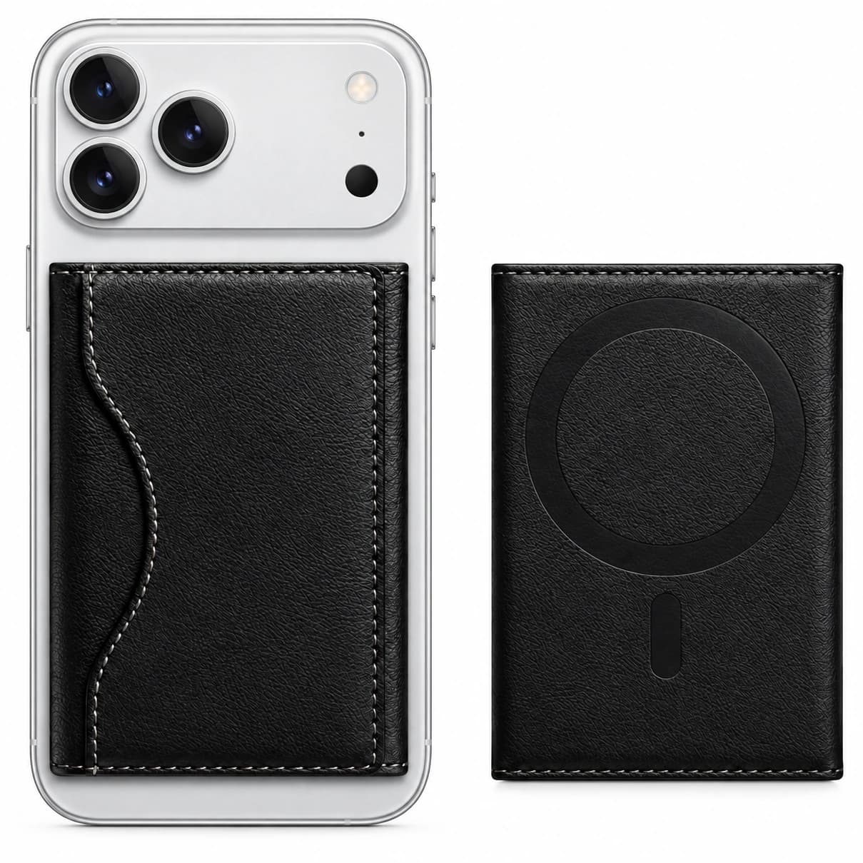 Highlark Magnetic Phone Card Holder Wallet for Men & Women | 6 Card Slots | Slim Premium Black Wallet 6