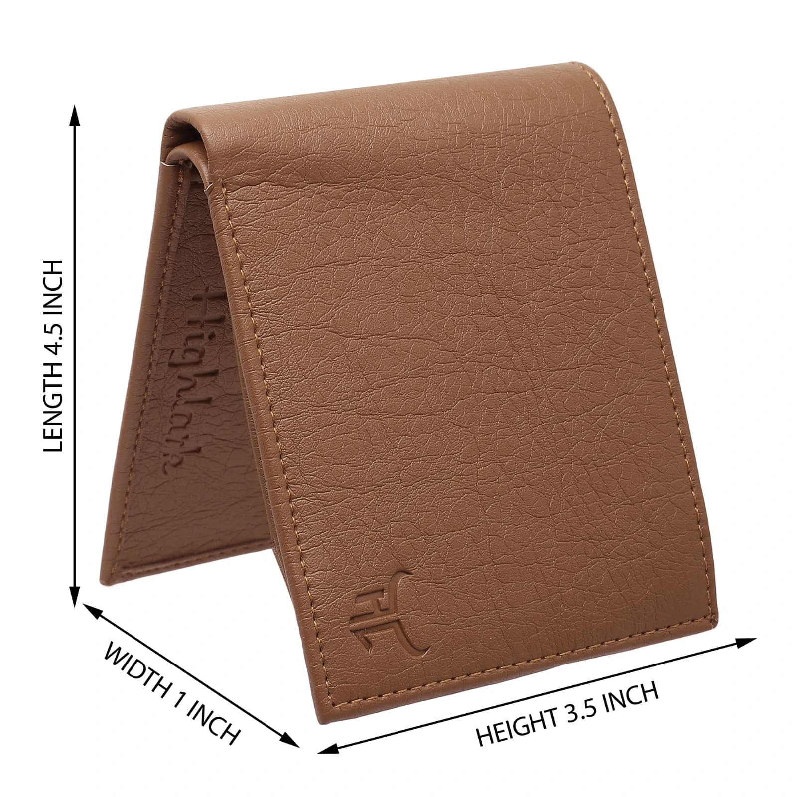 Highlark Classic Textured Bi-Fold Leather Wallet – Tan Brown 4