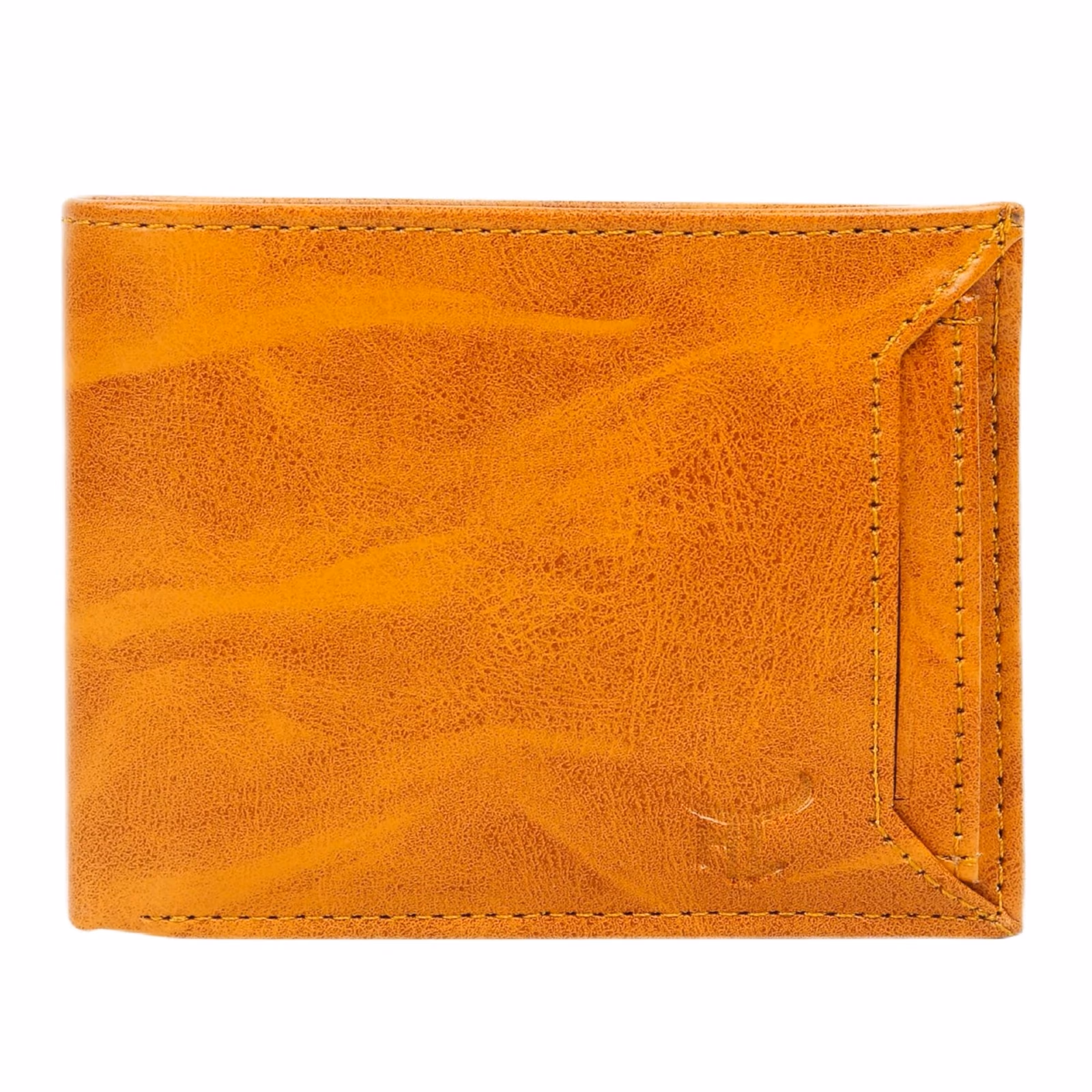 Highlark vintage Marbled Ochre Leather Bi-Fold Pocket Wallet – Front Card Slot 1
