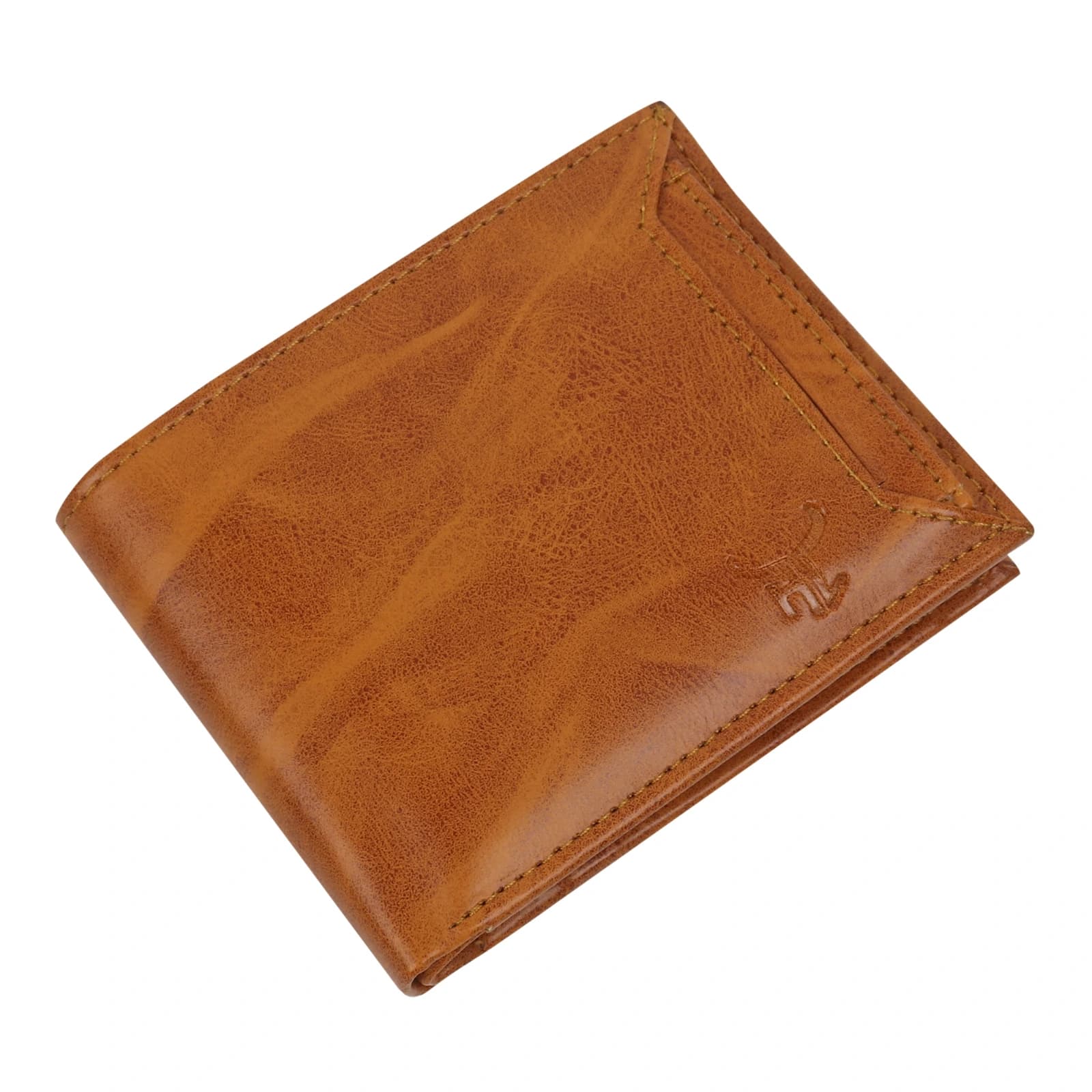 Highlark men's Textured Tan Leather Bi-Fold Wallet with Quick-Access Card Slot 4