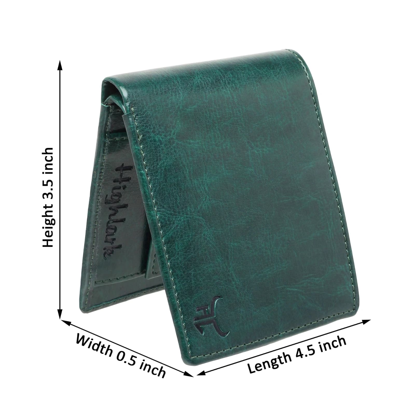 Highlark Vintage Marbled Green Leather Bi-Fold Pocket Wallet 3