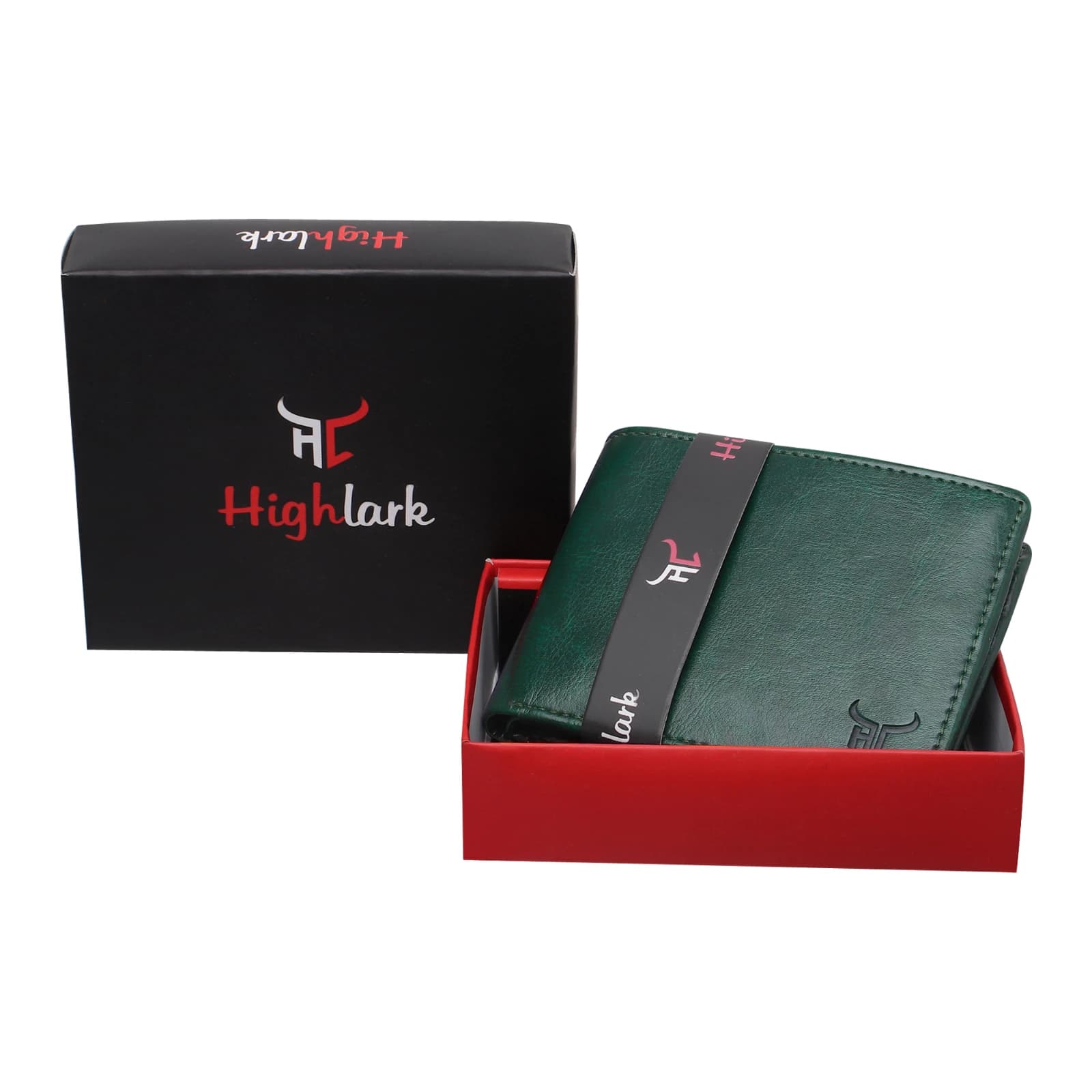 Highlark Vintage Marbled Green Leather Bi-Fold Pocket Wallet 1