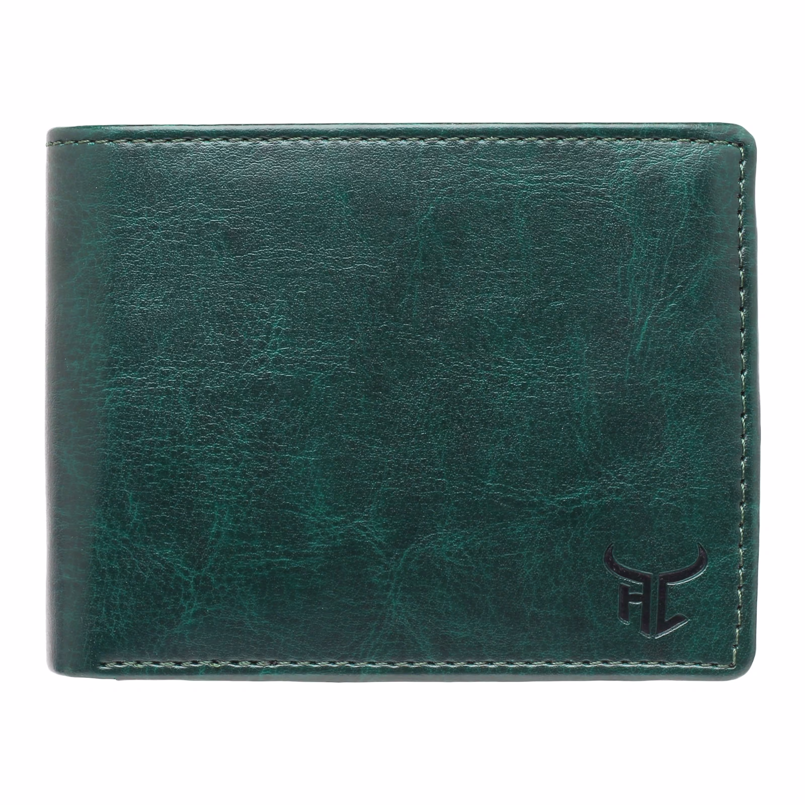 Highlark Vintage Marbled Green Leather Bi-Fold Pocket Wallet 6