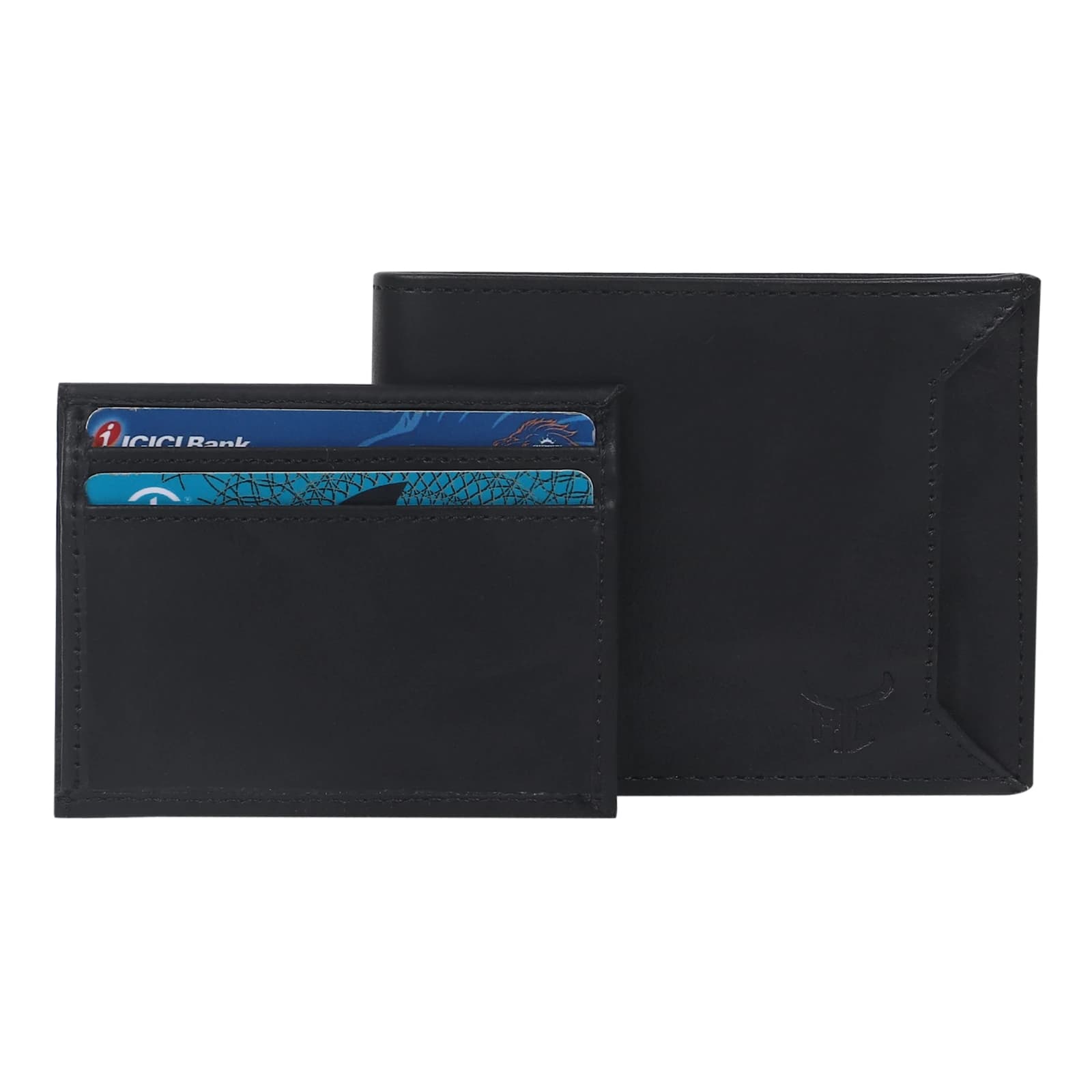 Highlark Executive Smooth Black Leather Bi-Fold Wallet – Outer Slip Pocket 3