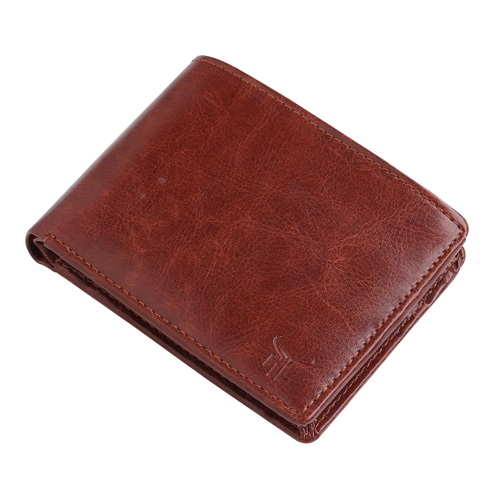 Highlark Vintage Marbled Tan Leather Bi-Fold Pocket Wallet 3