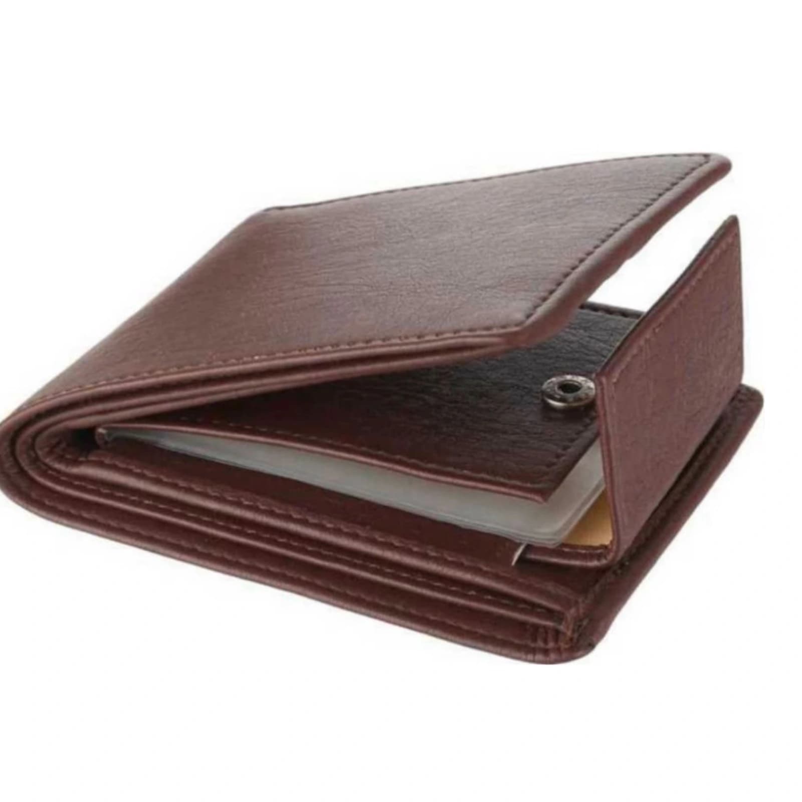 Highlark Men's Slim Textured Maroon Leather Bi-Fold Wallet – Scratch-Resistant Pocket Card and Cash Holder with Embossed Logo 3