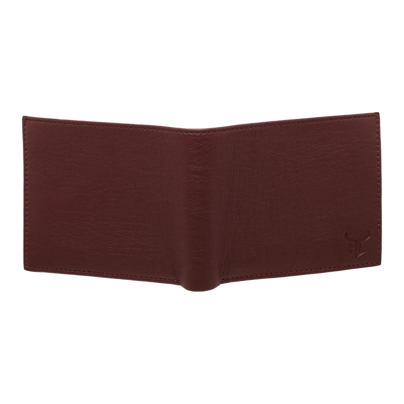 Highlark Men's Slim Textured Maroon Leather Bi-Fold Wallet – Scratch-Resistant Pocket Card and Cash Holder with Embossed Logo 5