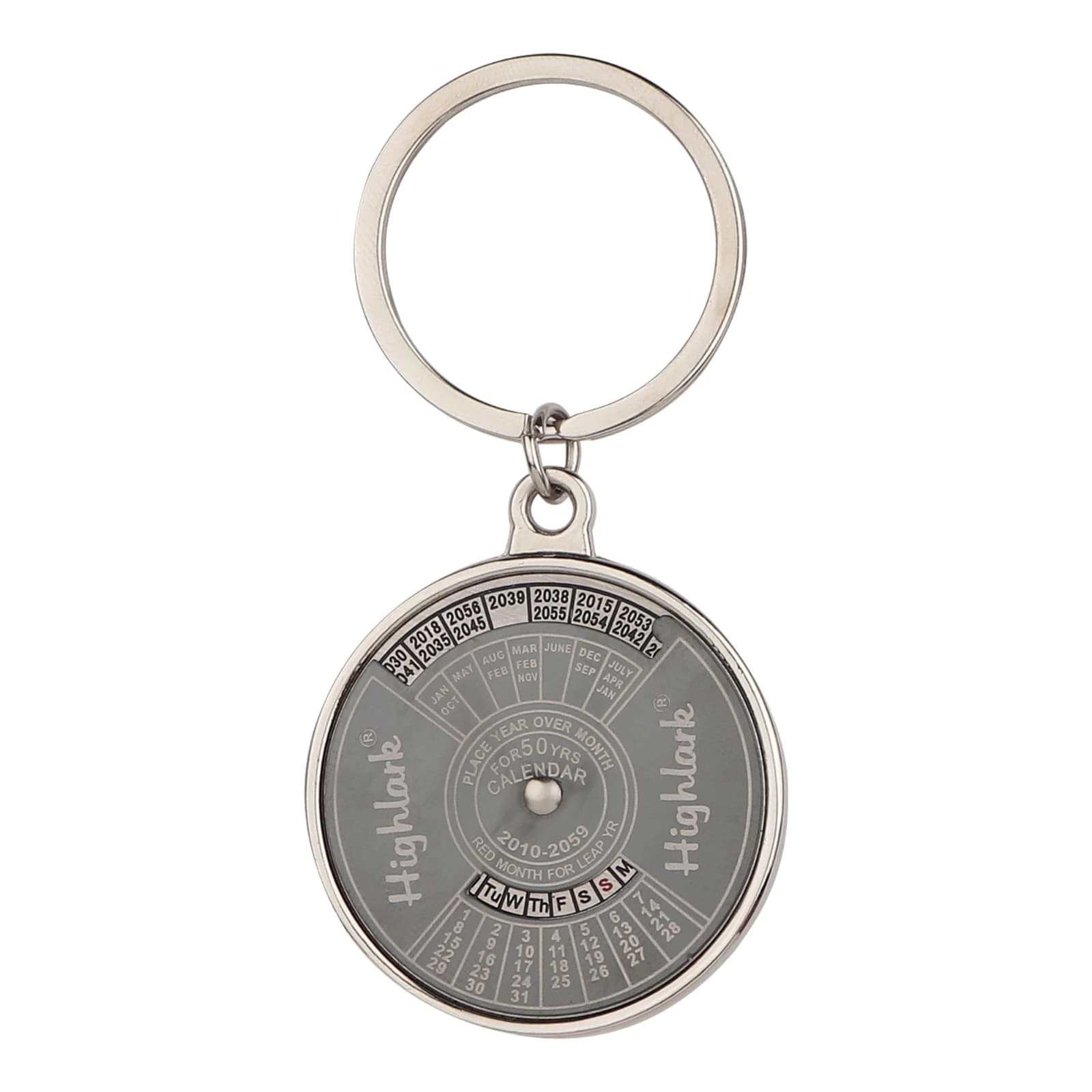 Highlark 50-Year Perpetual Calendar Metal Keychain – Polished Silver 4