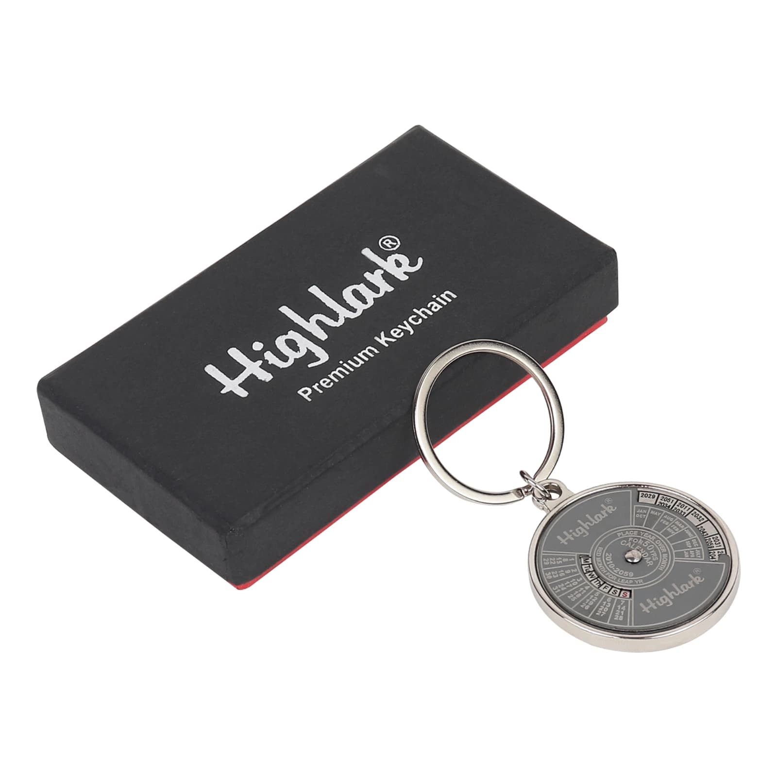 Highlark 50-Year Perpetual Calendar Metal Keychain – Polished Silver 5