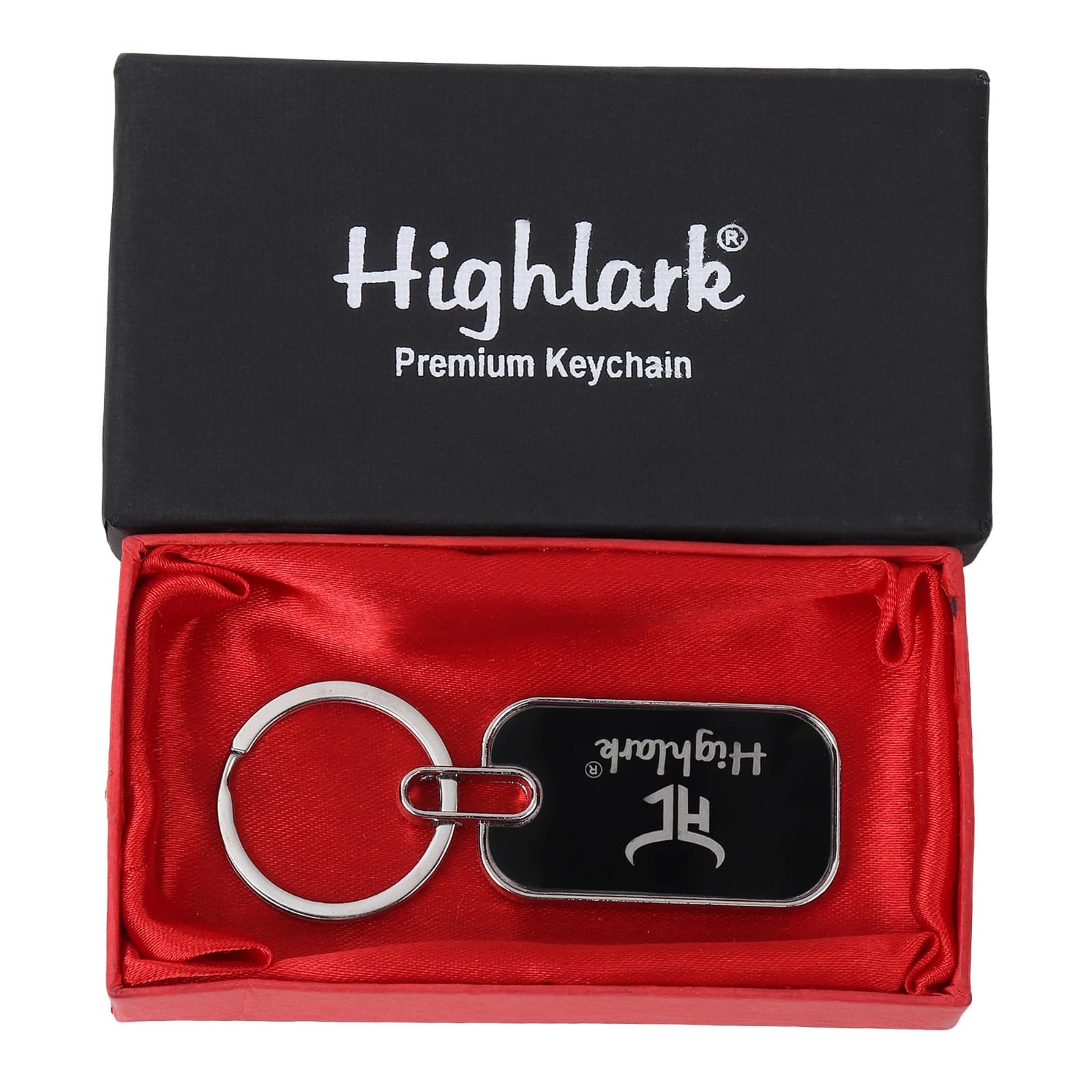 Highlark Dog Tag Metal Keychain – Gloss Black & Polished Silver 5