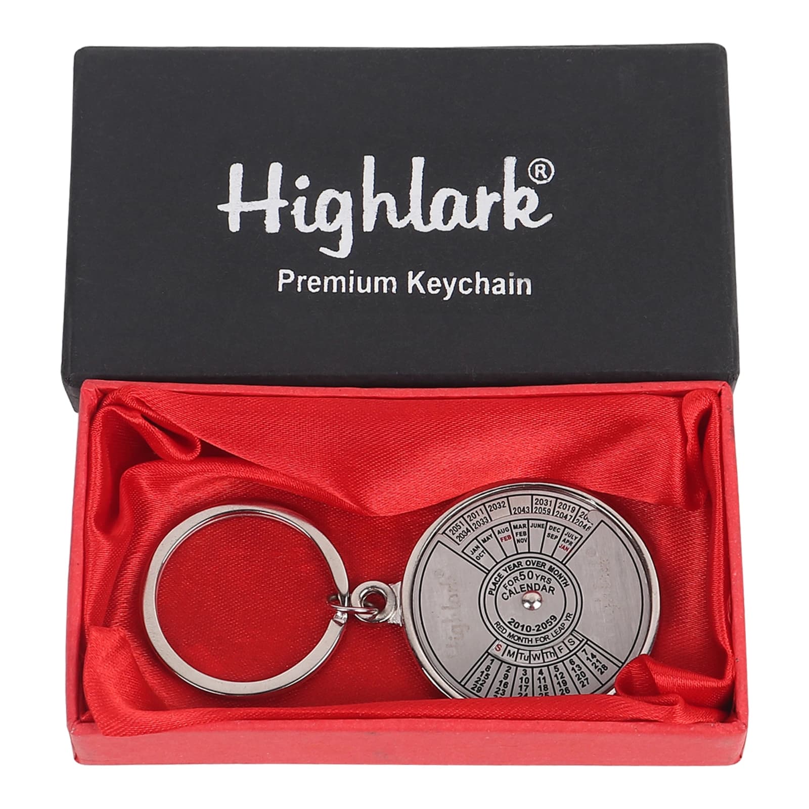 Highlark 50 Years Perpetual Calendar Keychain for Men – Rotating Metal Pocket Keyring for Car, Bike, and Home Keys 1