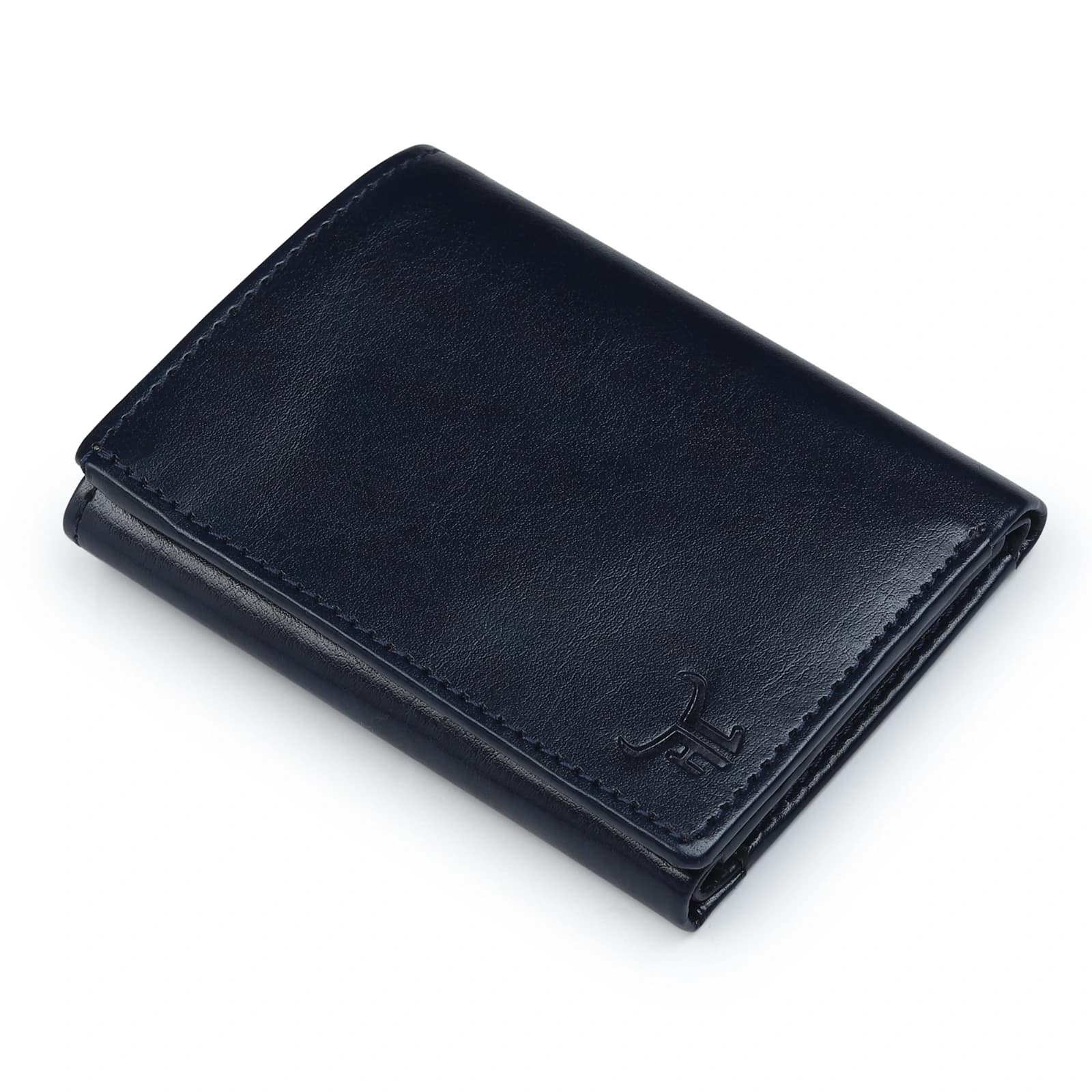 Highlark Slim Leather Trifold Smart Wallet & Card Holder – Midnight Navy Blue 2