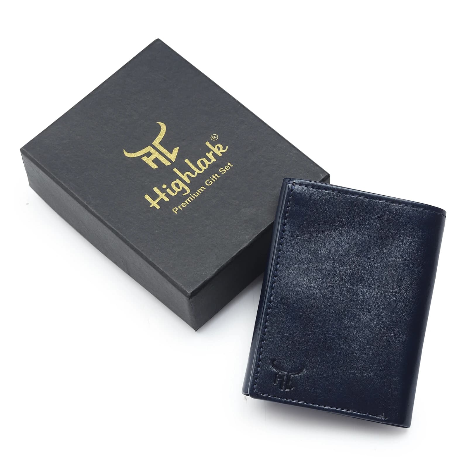 Highlark Slim Leather Trifold Smart Wallet & Card Holder – Midnight Navy Blue 5