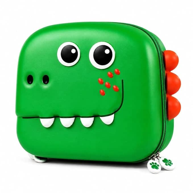 Highlark Kids Hardshell Dinosaur Suitcase & Travel Storage Bag – Vibrant Green 1