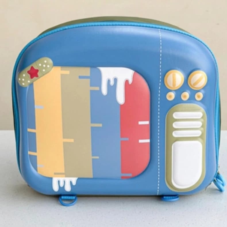 Highlark Kids Retro Television Hardshell Backpack & Travel Bag – Blue 1