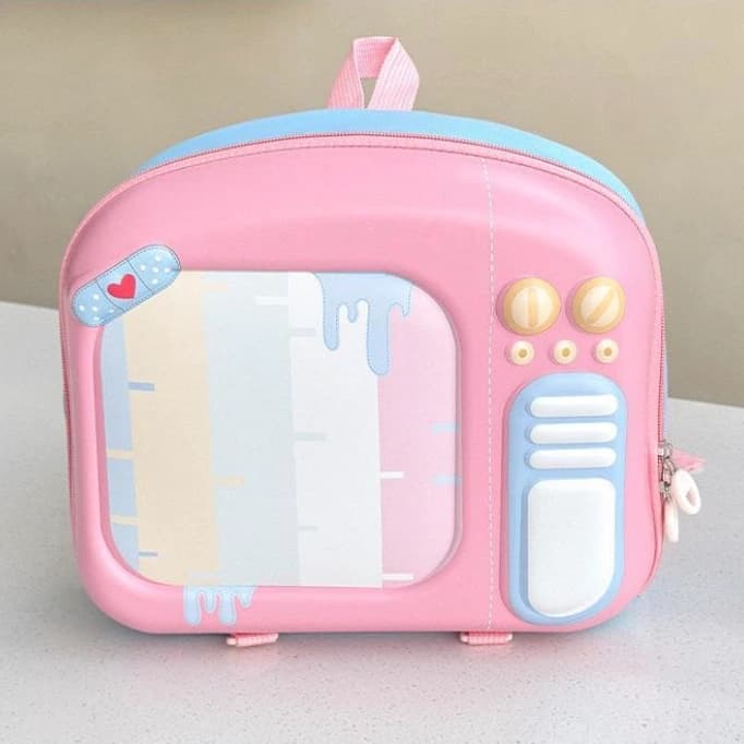 Highlark Kids Retro Television Hardshell Backpack & Travel Bag – Pastel Pink 1