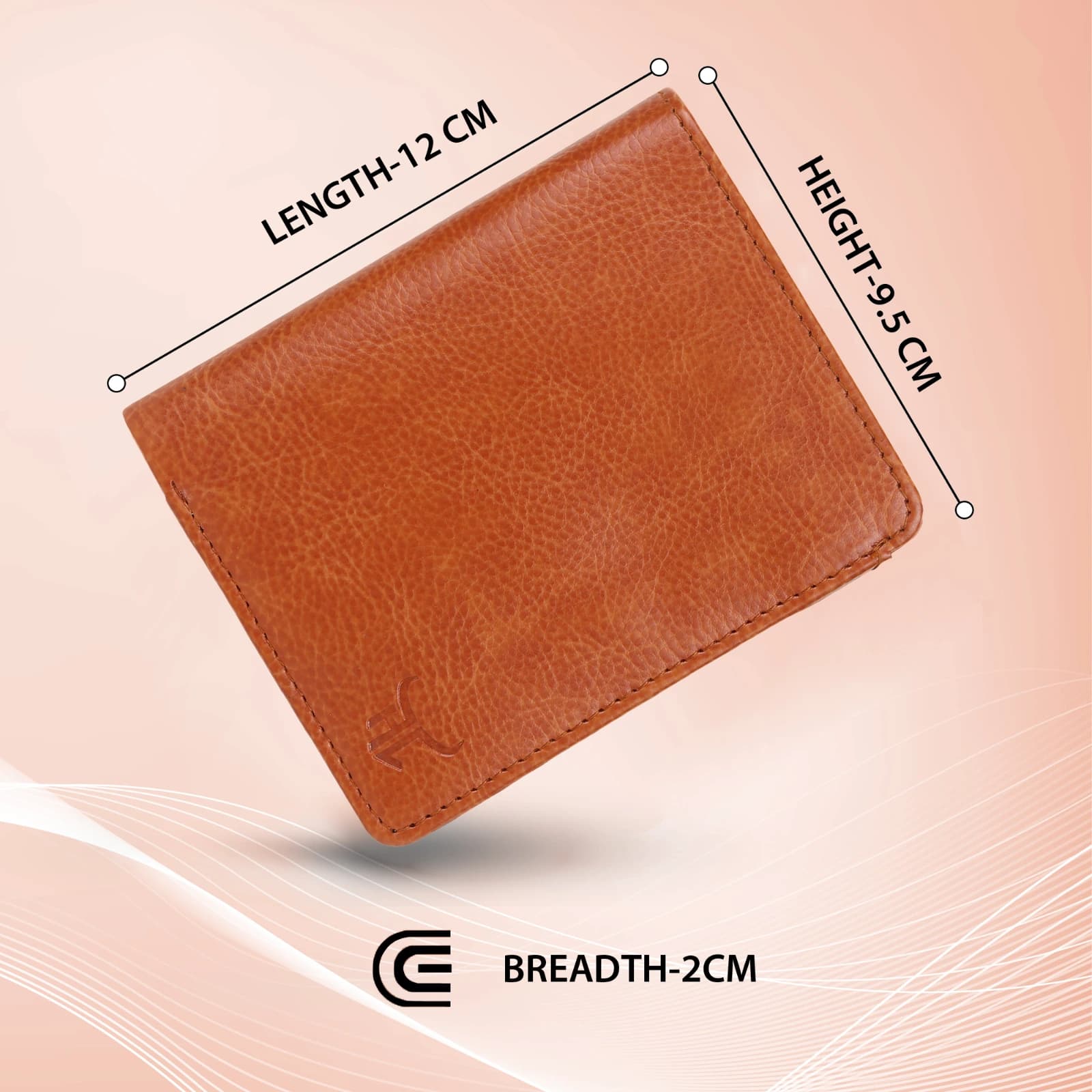Highlark Slim Leather Trifold Wallet with Clear ID Window – Tan Brown 4