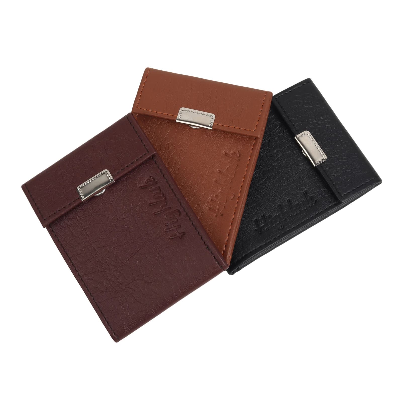 Highlark Slim Snap-Button Leather Card Case with Clear Inserts – Jet Black 6