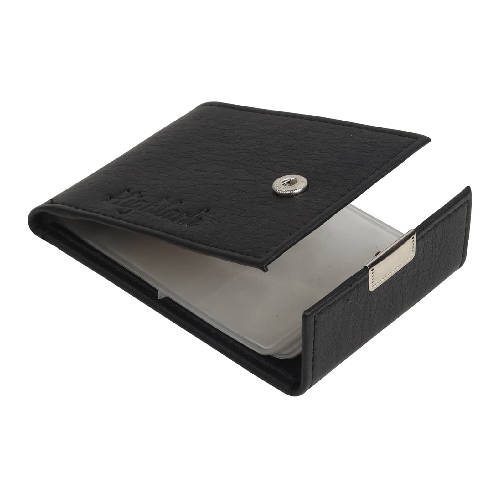 Highlark Slim Snap-Button Leather Card Case with Clear Inserts – Jet Black 3