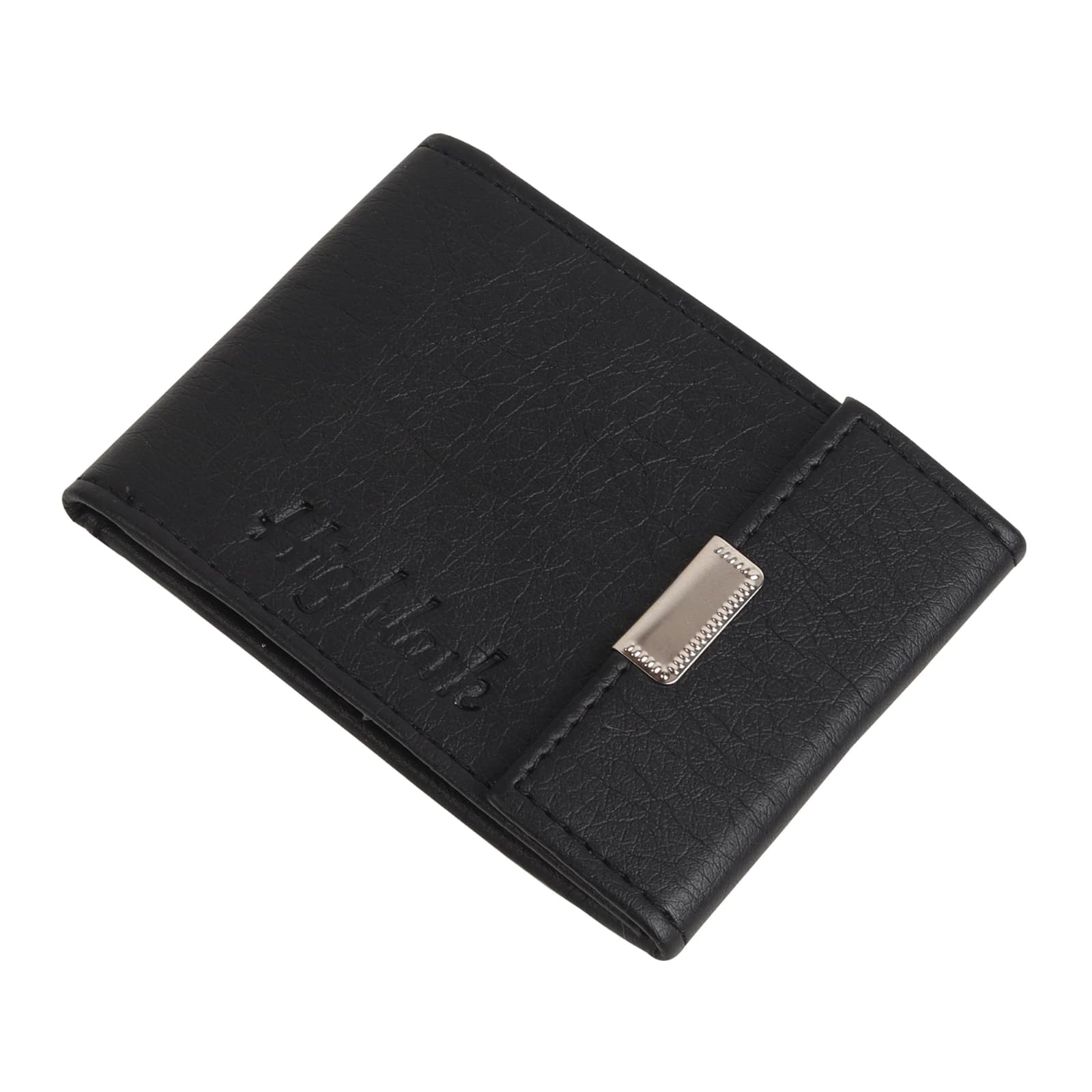Highlark Slim Snap-Button Leather Card Case with Clear Inserts – Jet Black 2