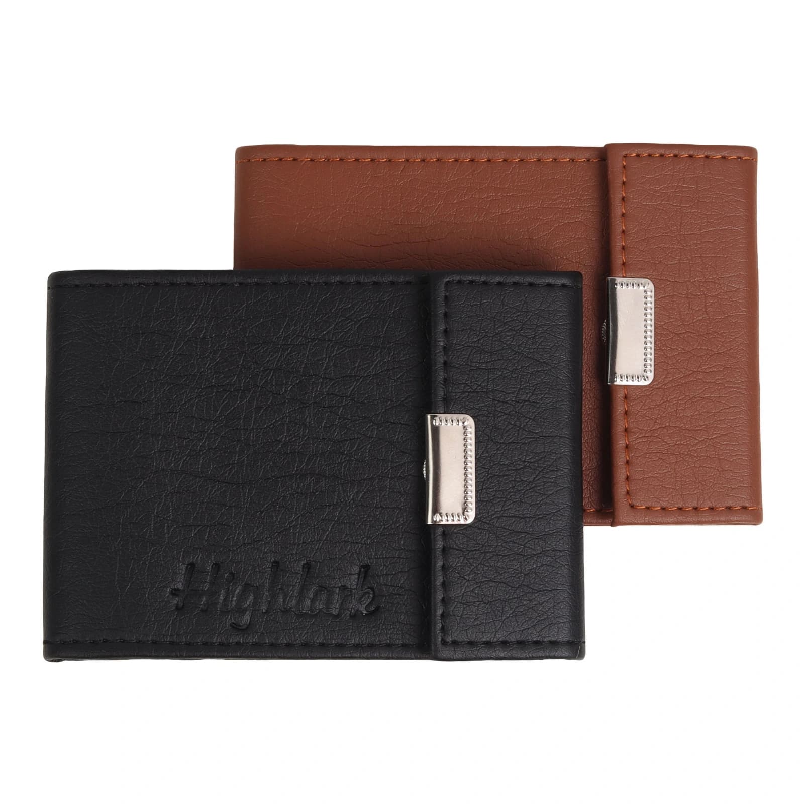 Highlark Slim Snap-Button Leather Card Case with Clear Inserts – Jet Black 4