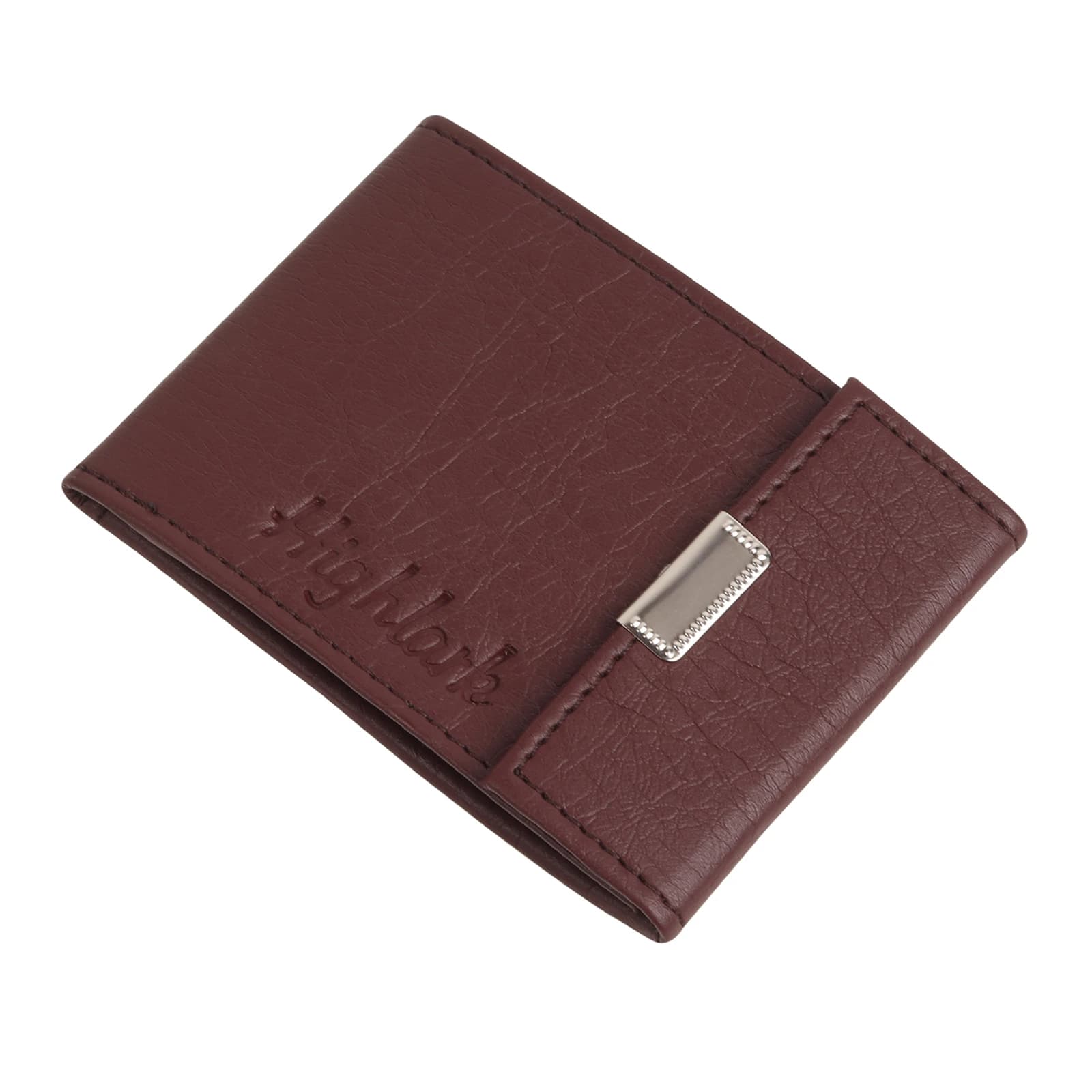 Highlark Slim Snap-Button Leather Card Case Organizer – Burgundy Wine 2