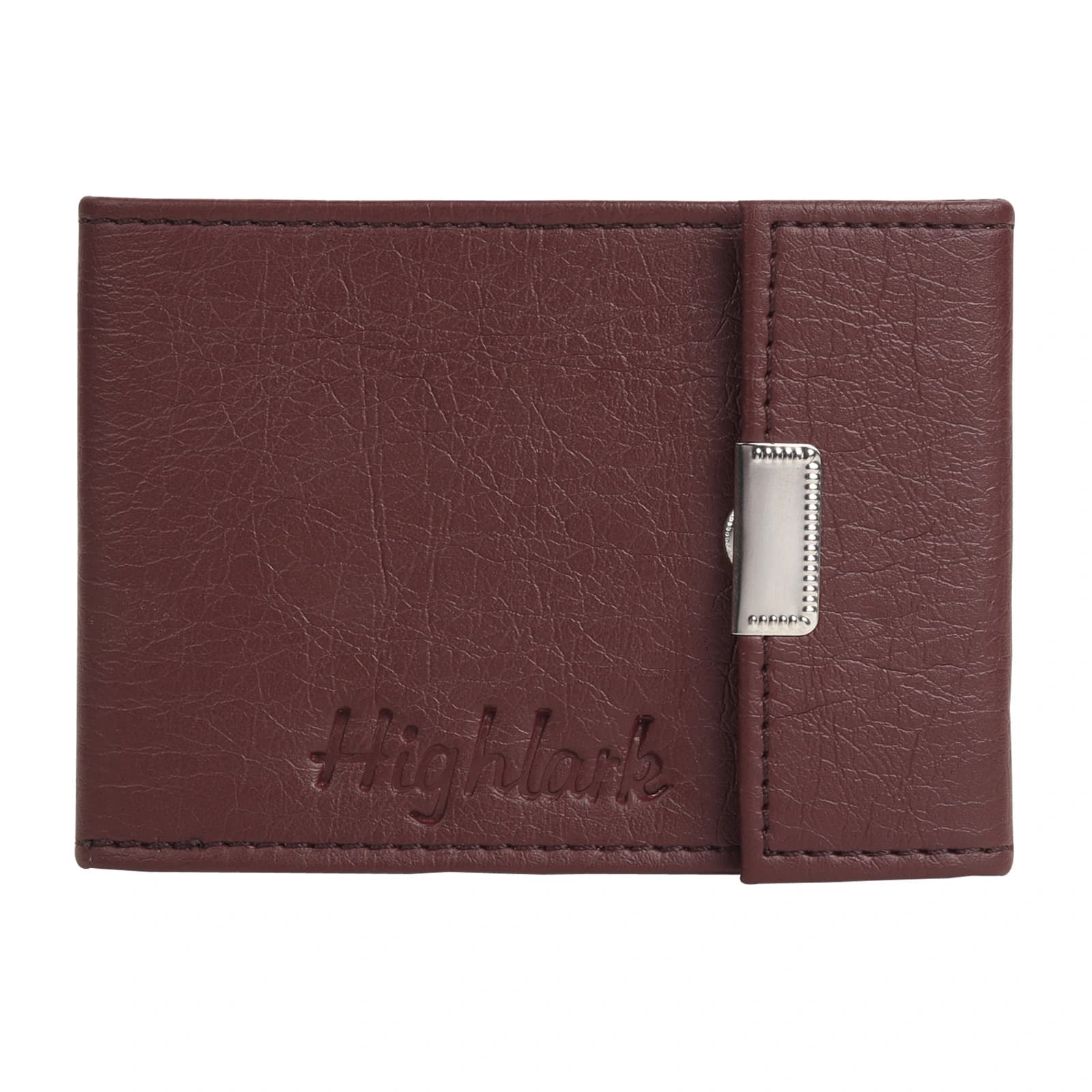 Highlark Slim Snap-Button Leather Card Case Organizer – Burgundy Wine 1
