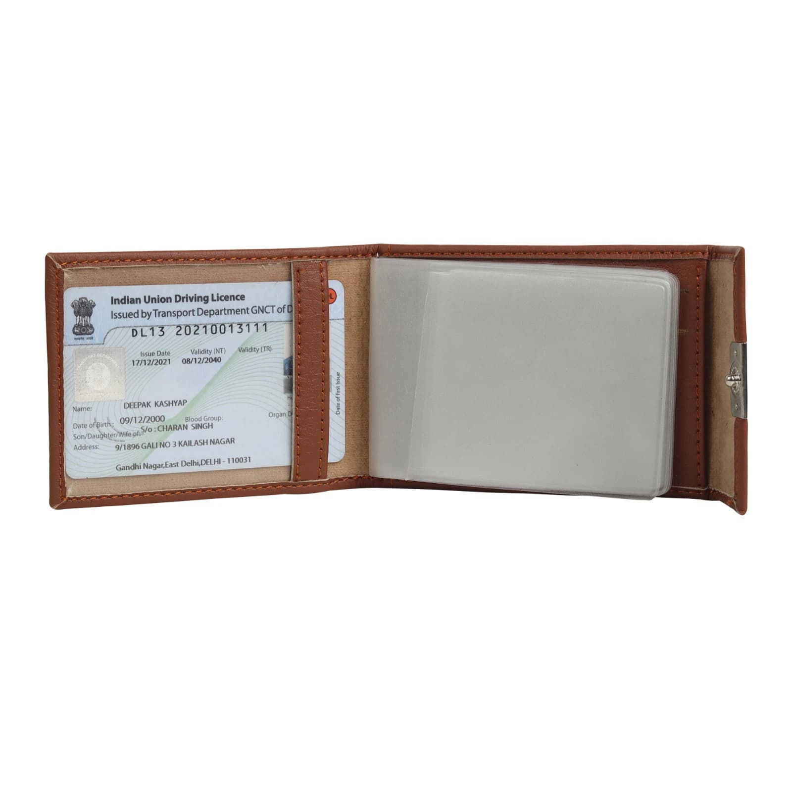 ighlark Slim Snap-Button Leather Card Case Organizer – Cognac Tan 4