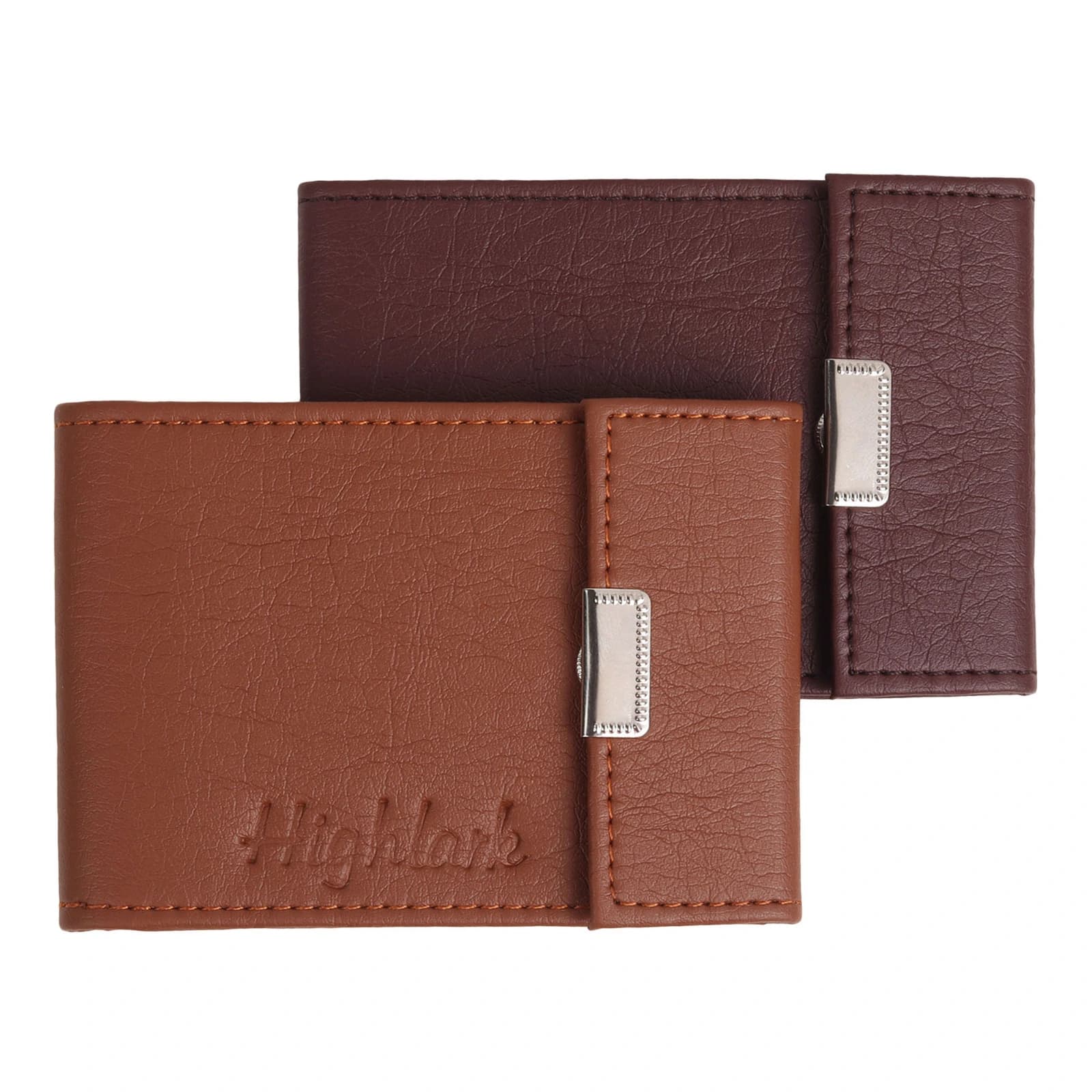 ighlark Slim Snap-Button Leather Card Case Organizer – Cognac Tan 5
