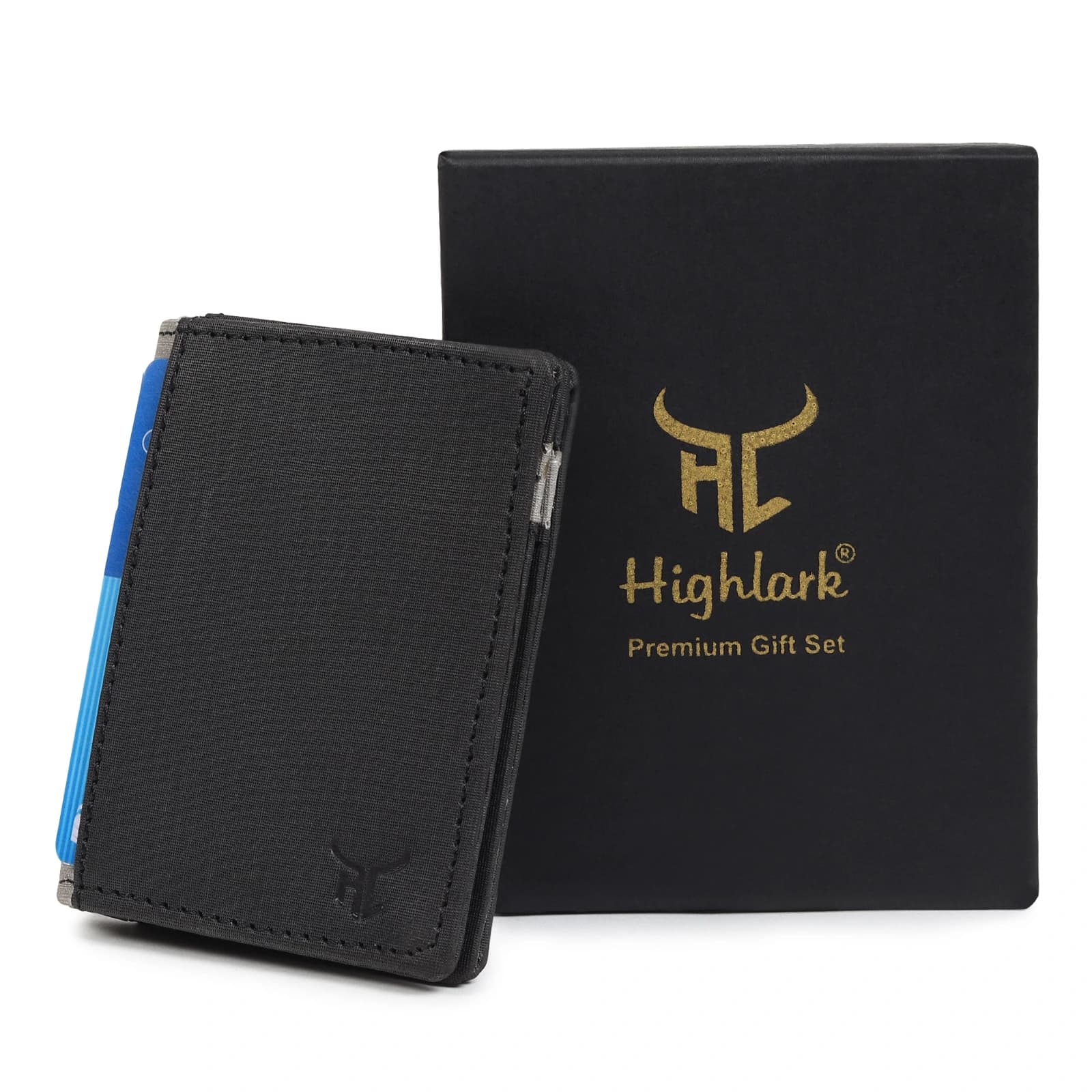 Highlark Ultra-Slim Leather Front Pocket Card Wallet – Stealth Black 1