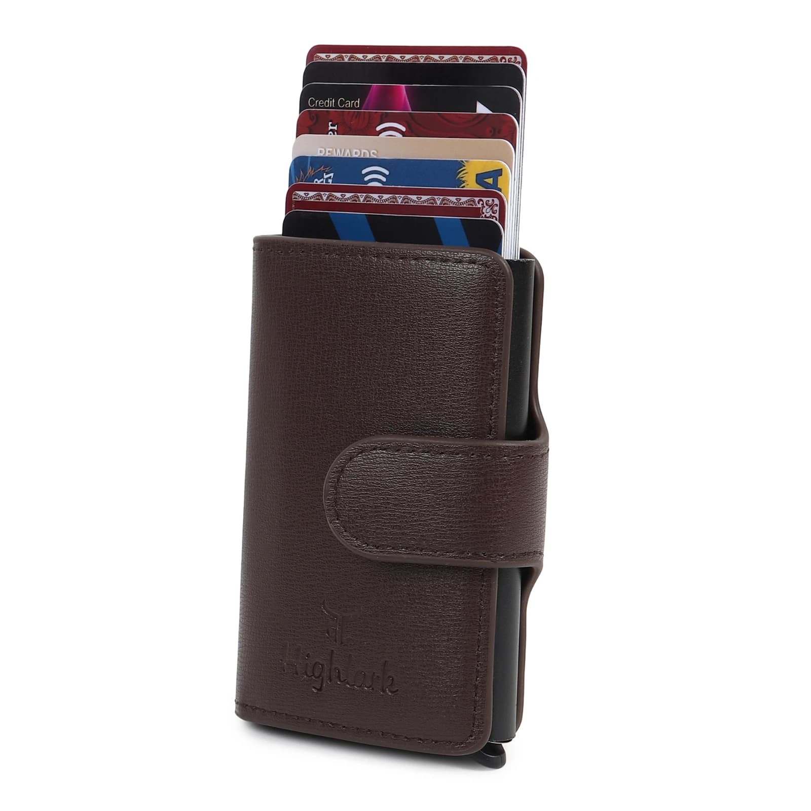 Highlark Automatic Pop-Up RFID Blocking Smart Wallet & Card Holder – Coffee Brown 2