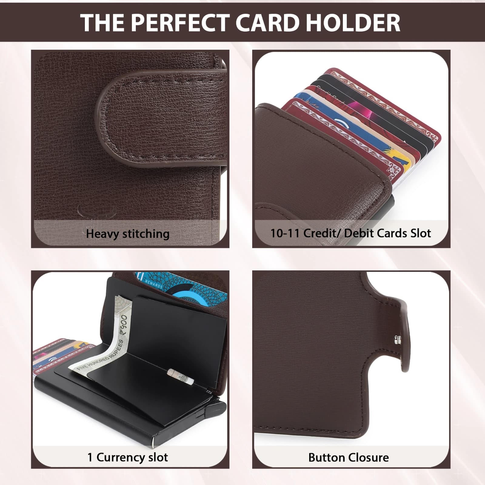 Highlark Automatic Pop-Up RFID Blocking Smart Wallet & Card Holder – Coffee Brown 5
