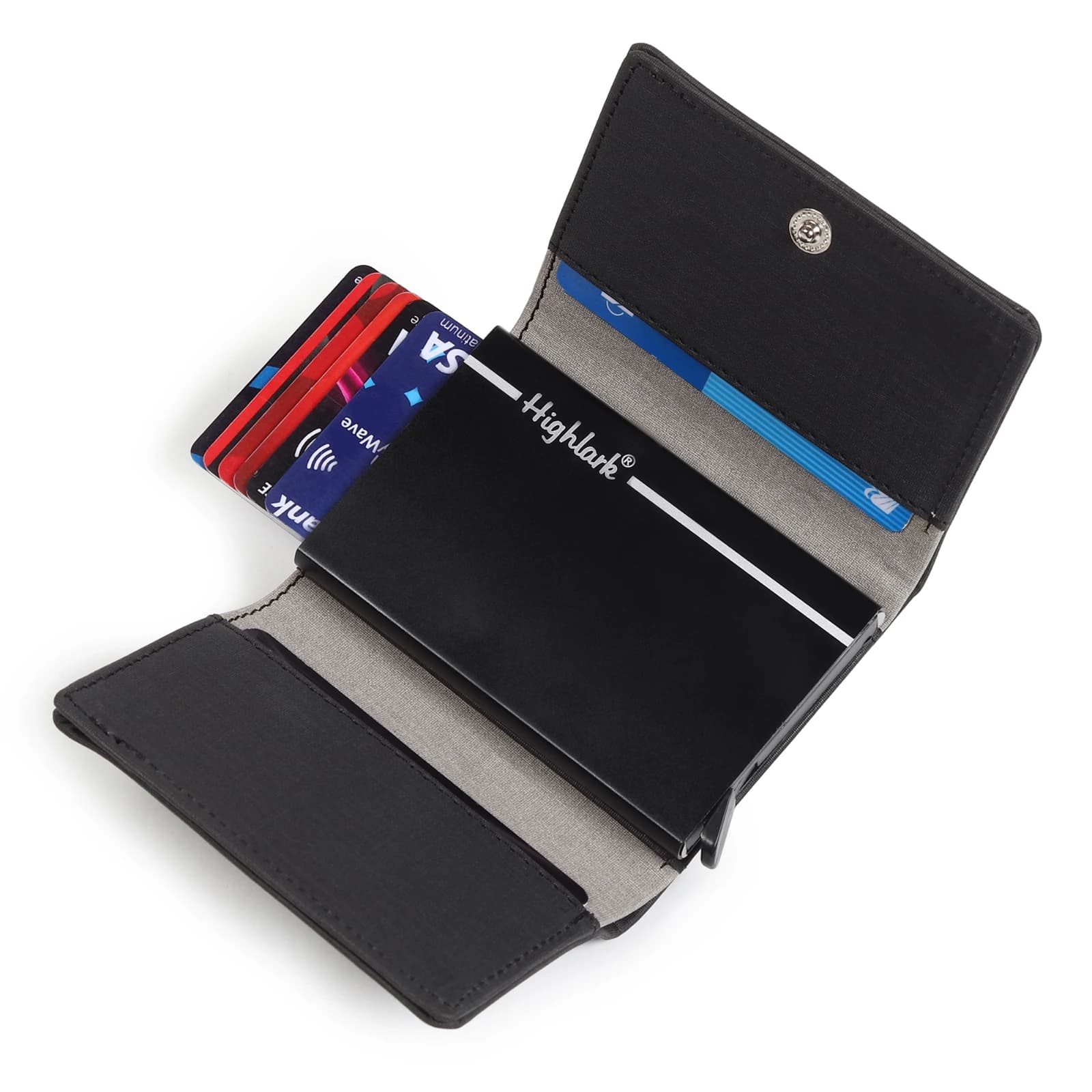 Highlark Automatic Pop-Up RFID Blocking Smart Wallet & Card Holder – Stealth Textured Black 4