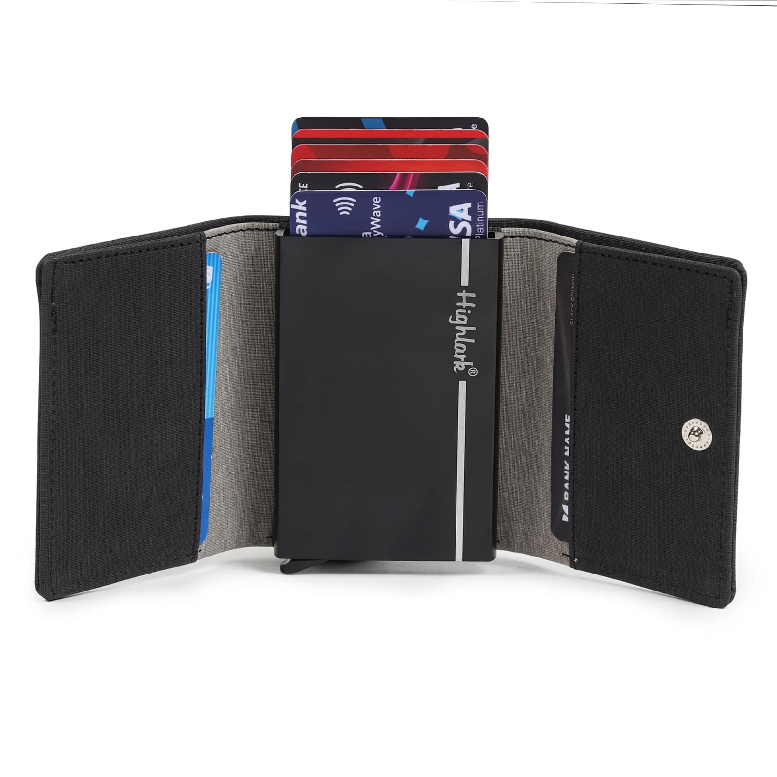 Highlark Automatic Pop-Up RFID Blocking Smart Wallet & Card Holder – Stealth Textured Black 3
