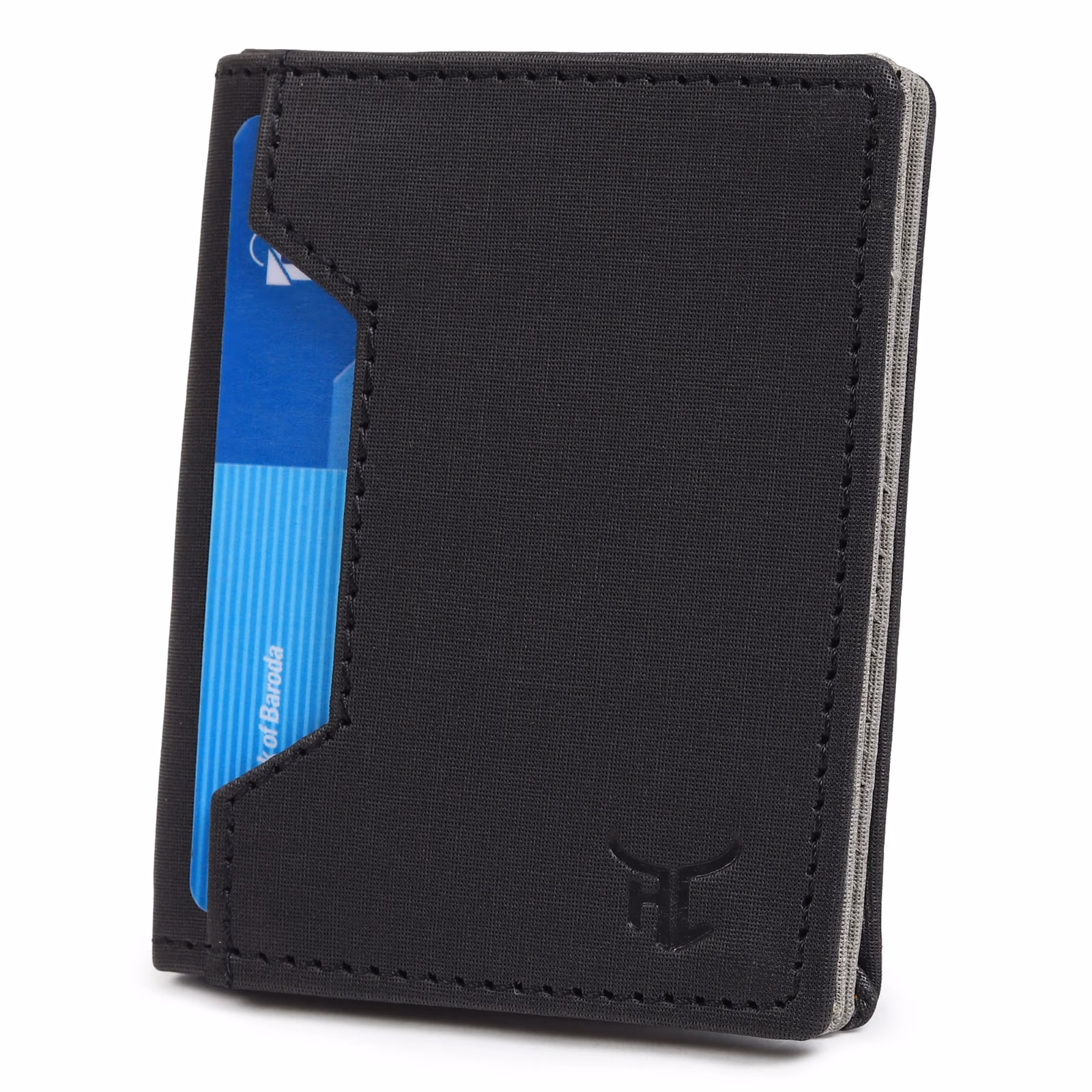 Website Title (H1 / Product Header): Highlark Ultra-Slim Bifold Leather Wallet with Quick-Access Card Slot & Coin Pocket – Stealth Black & Grey 1