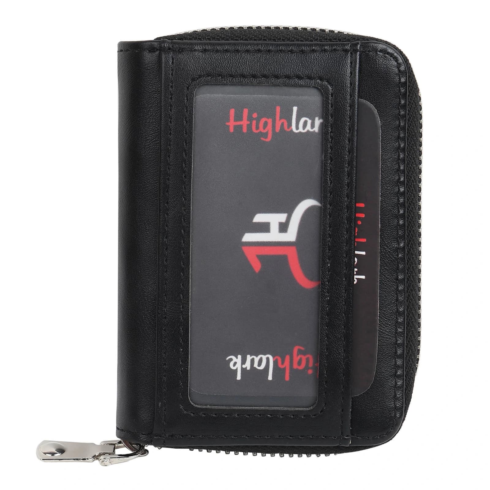 Highlark Accordion Zip-Around Leather Card Holder Wallet – Classic Black 1