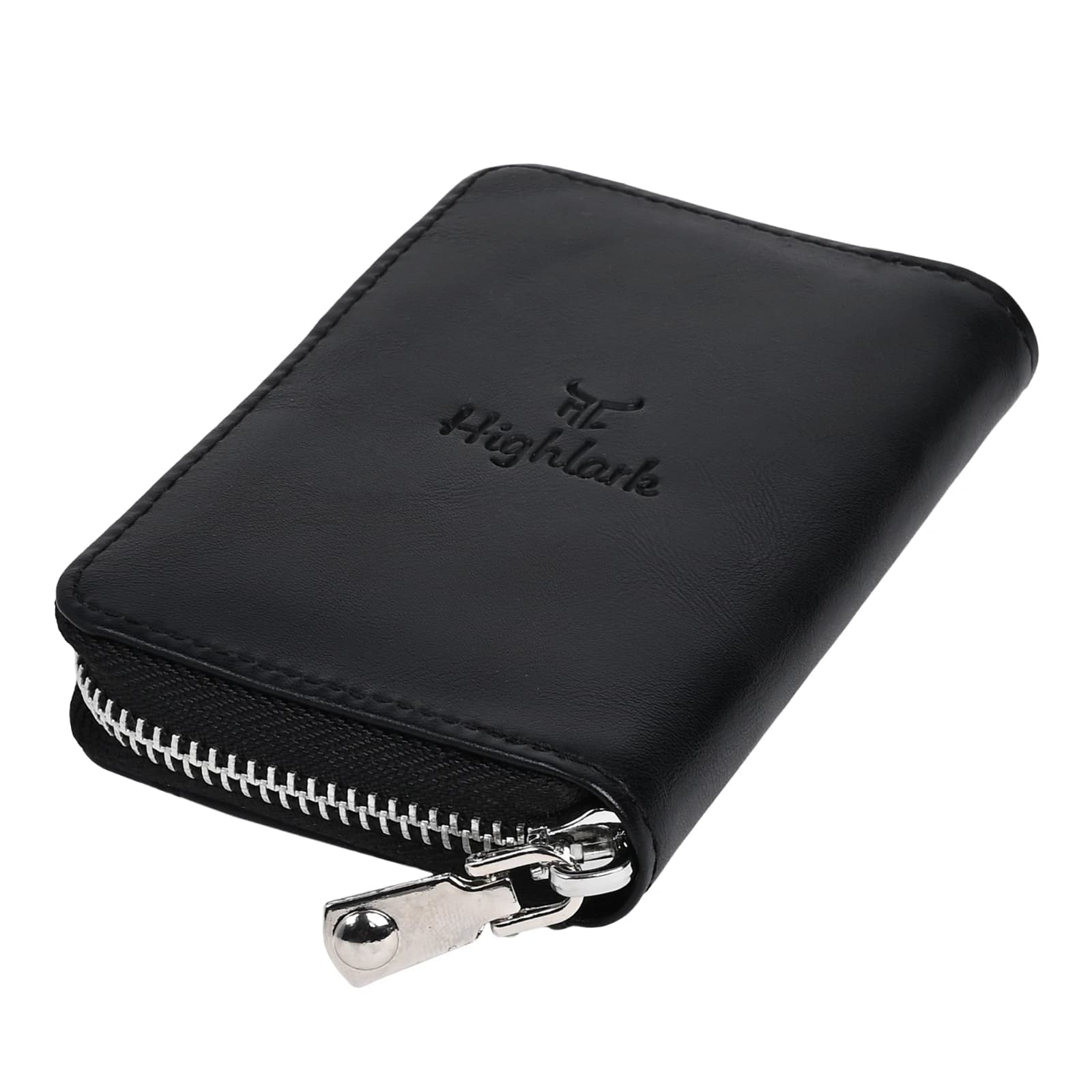 Highlark Accordion Zip-Around Leather Card Holder Wallet – Classic Black 2