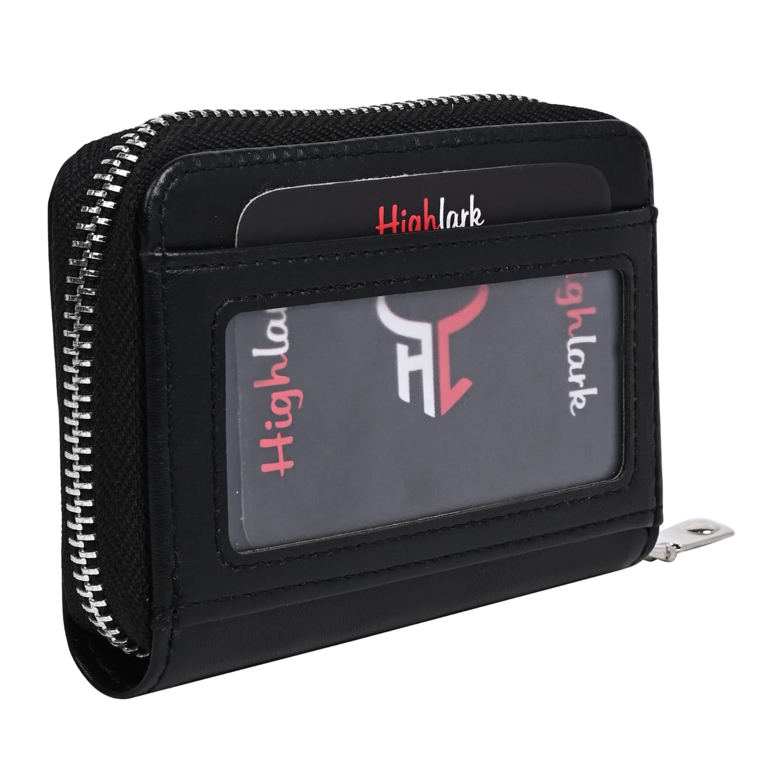 Highlark Accordion Zip-Around Leather Card Holder Wallet – Classic Black 3