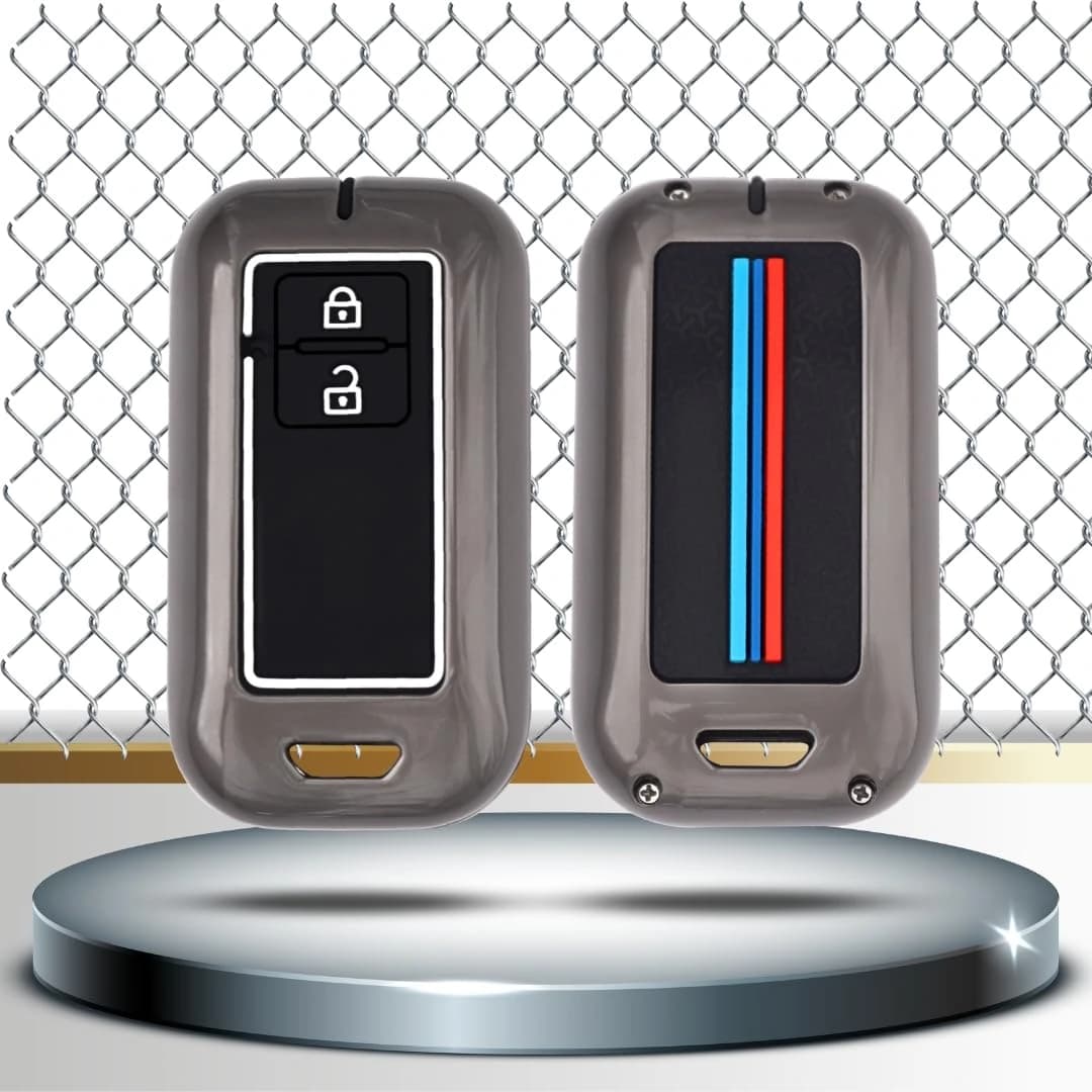 Highlark Luxury Zinc Alloy Smart Car Key Fob Cover Case with Sport Strap Keychain – Titanium Grey 4