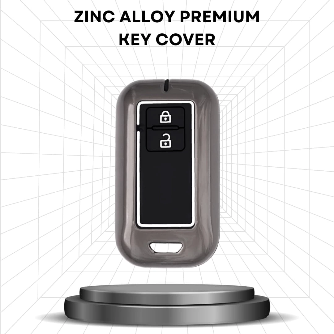 Highlark Luxury Zinc Alloy Smart Car Key Fob Cover Case with Sport Strap Keychain – Titanium Grey 5