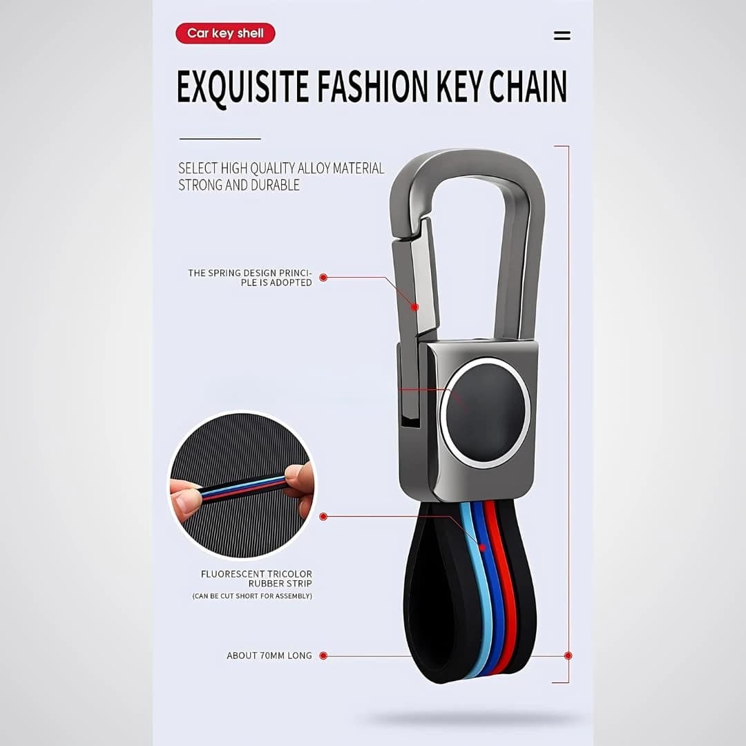 Highlark Luxury Zinc Alloy Smart Car Key Fob Cover Case for 4-Button Remote – Titanium Grey & Sport Stripe 3