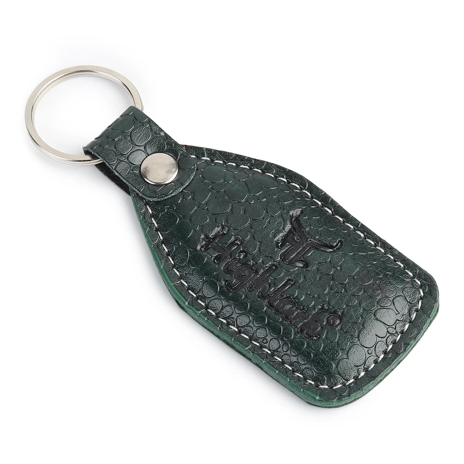 Website Title (H1 / Product Header): Highlark Pebble-Textured Leather Keychain & Key Ring – Forest Emerald Green 2
