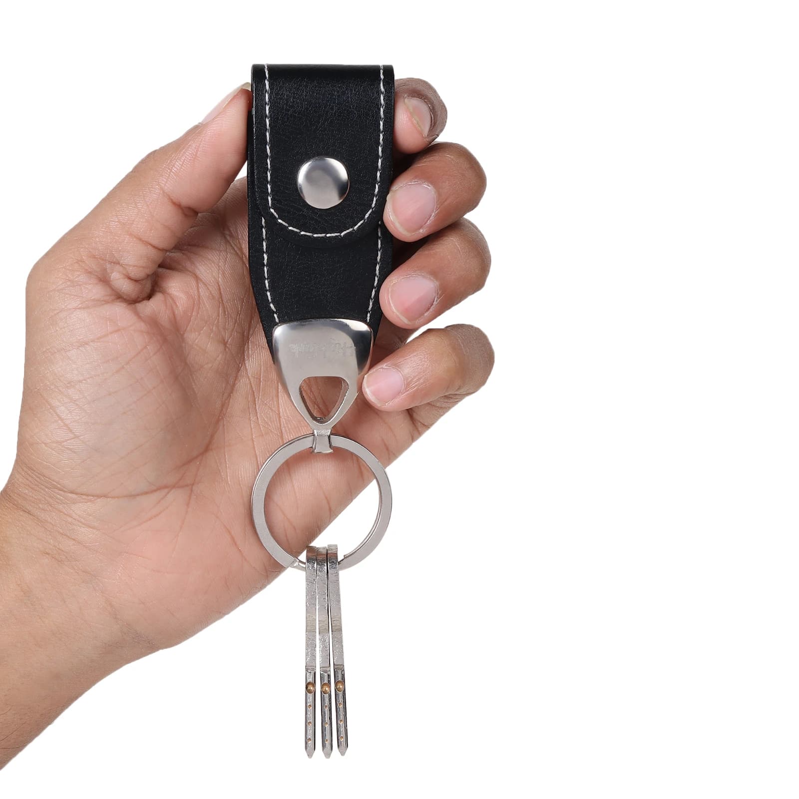 Highlark Premium Leather Key Fob & Heavy-Duty Key Ring with Gift Box – Jet Black 4
