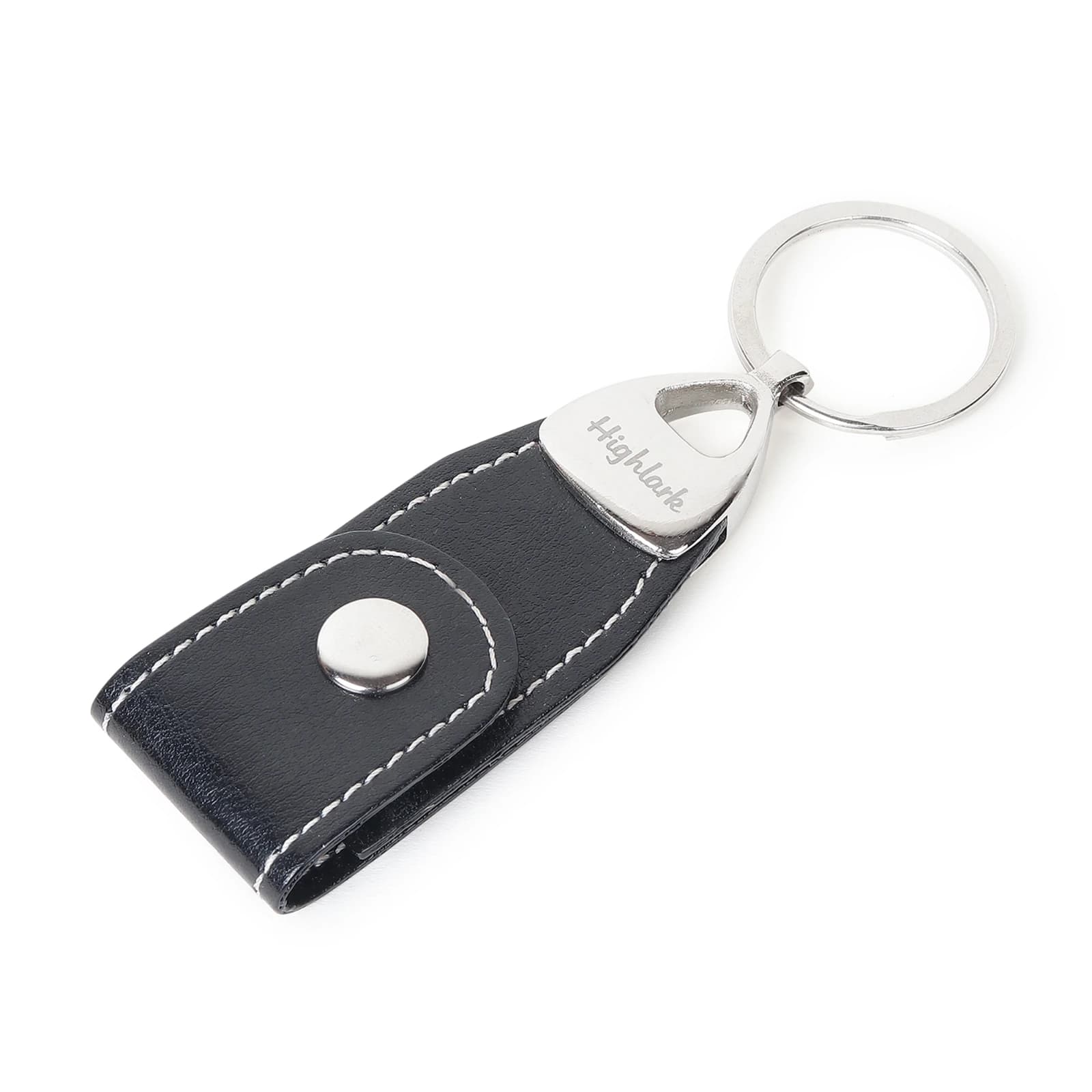 Highlark Premium Leather Key Fob & Heavy-Duty Key Ring with Gift Box – Jet Black 3
